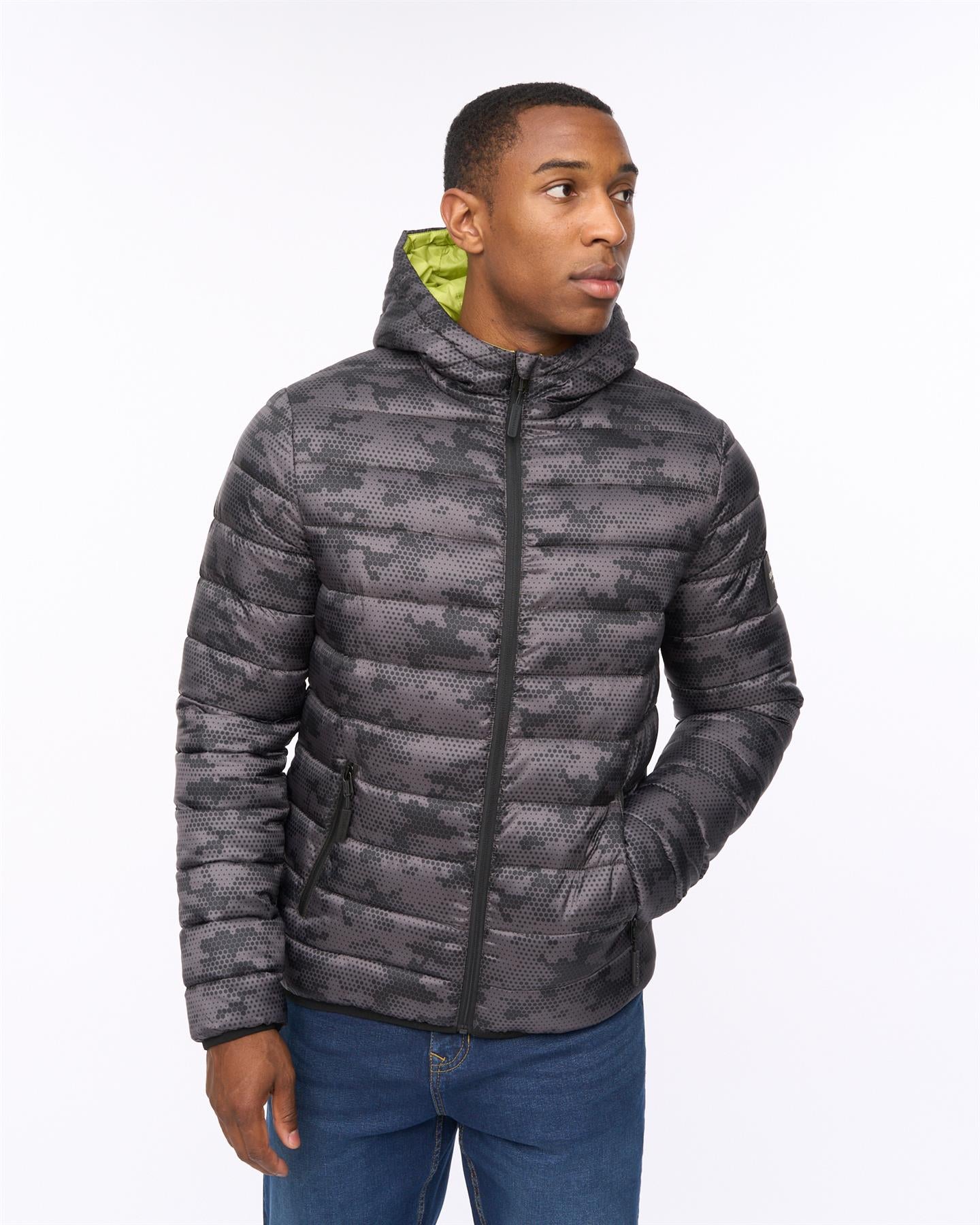 Mens Gattering Jacket Charcoal Camo