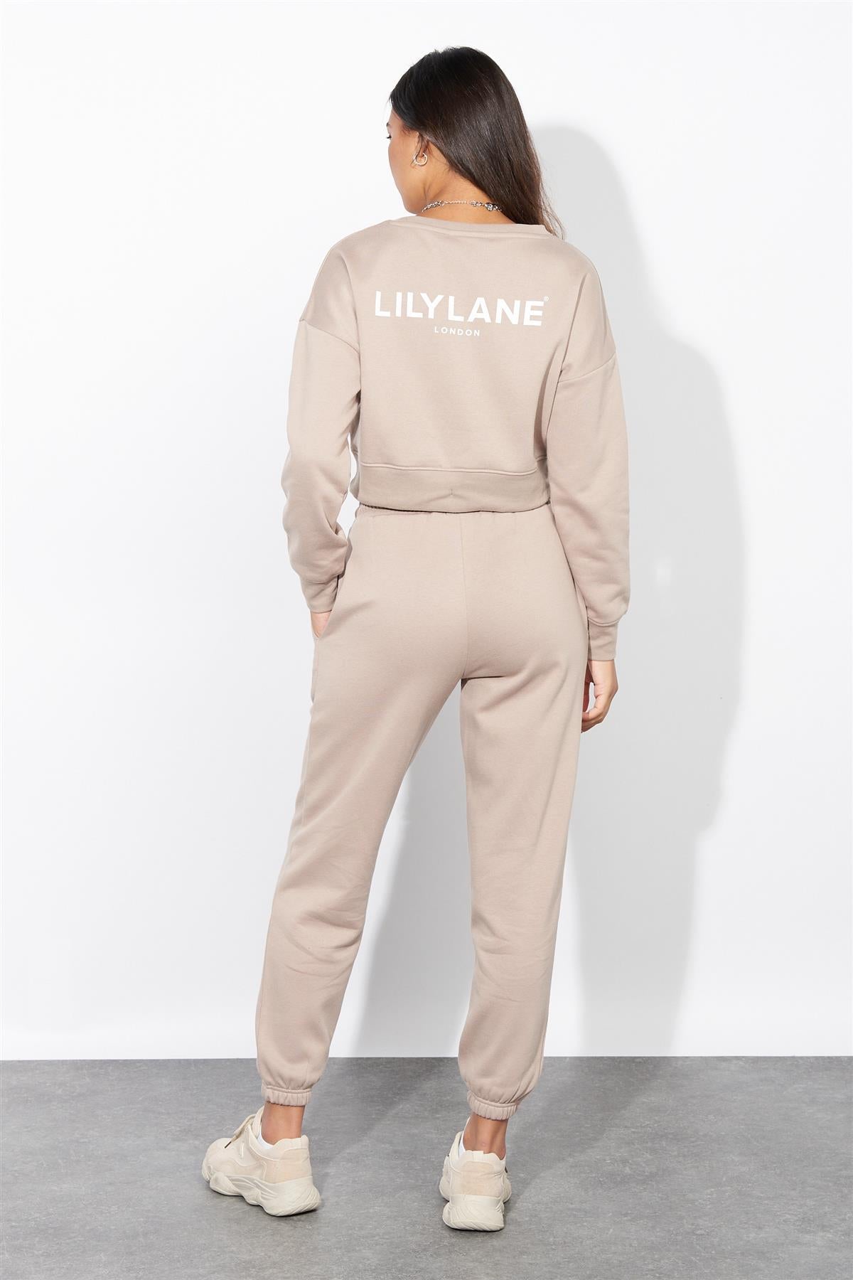 Ladies Lily Lane Josephina Crop Sweat Stone