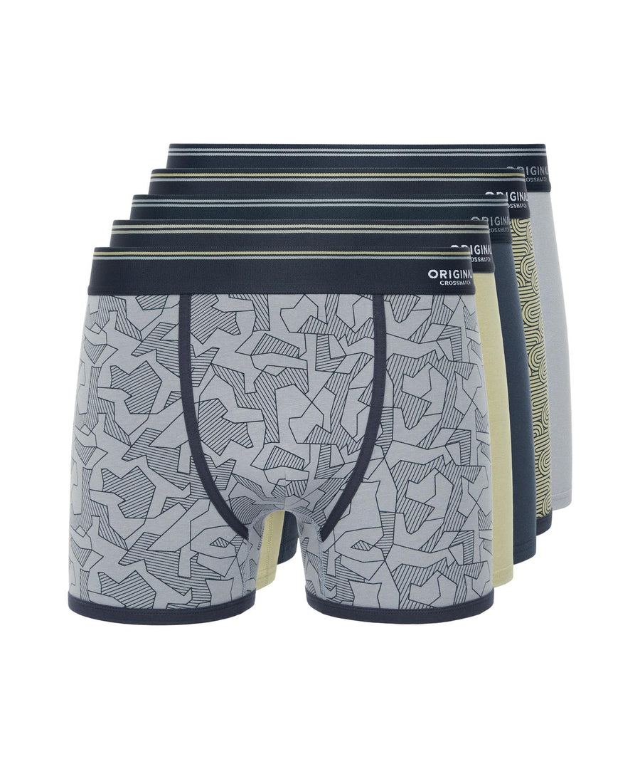 Mens Spherigon Boxers 5pk Green/Blue