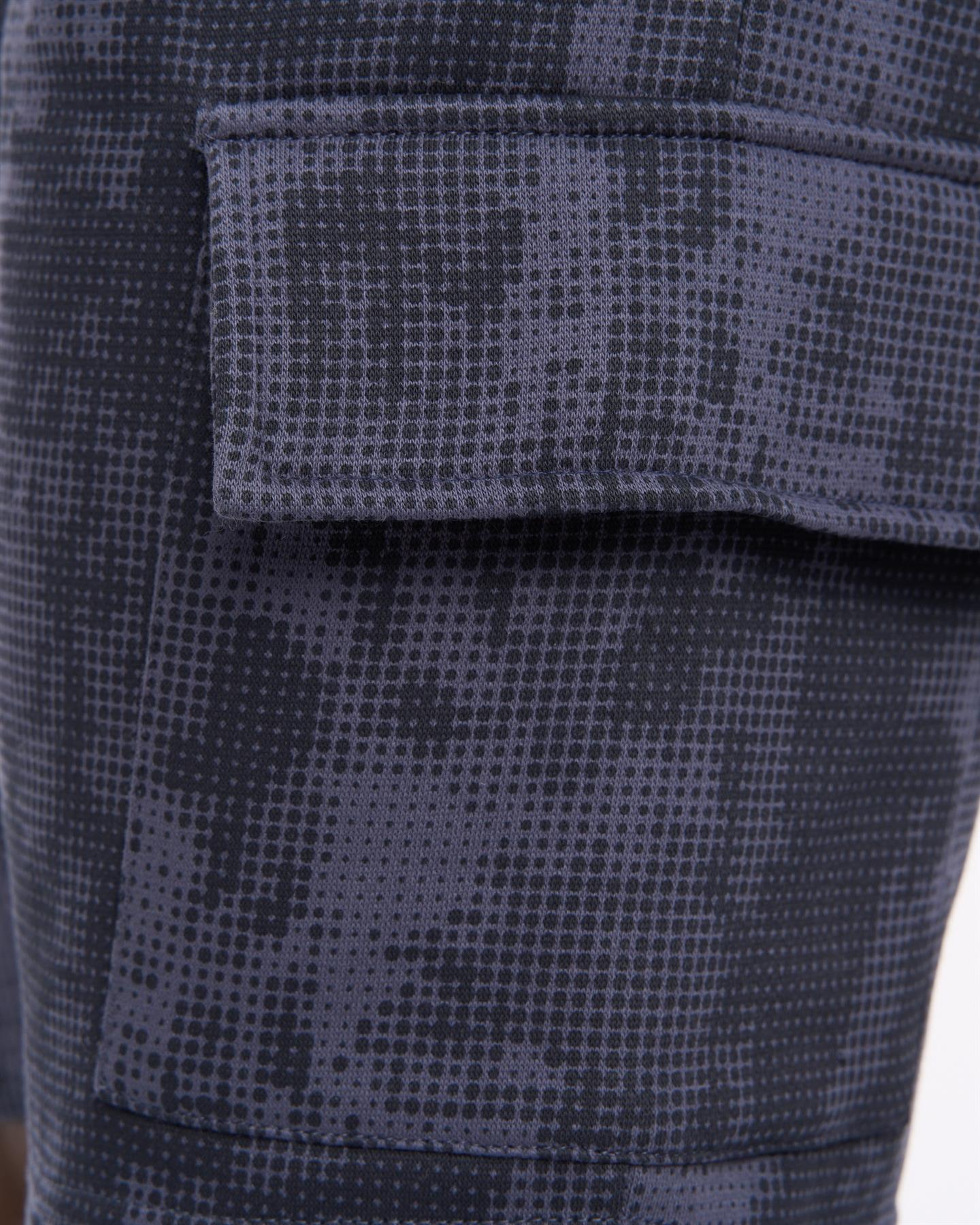 Mens Bardon Camo Cargo Shorts Navy