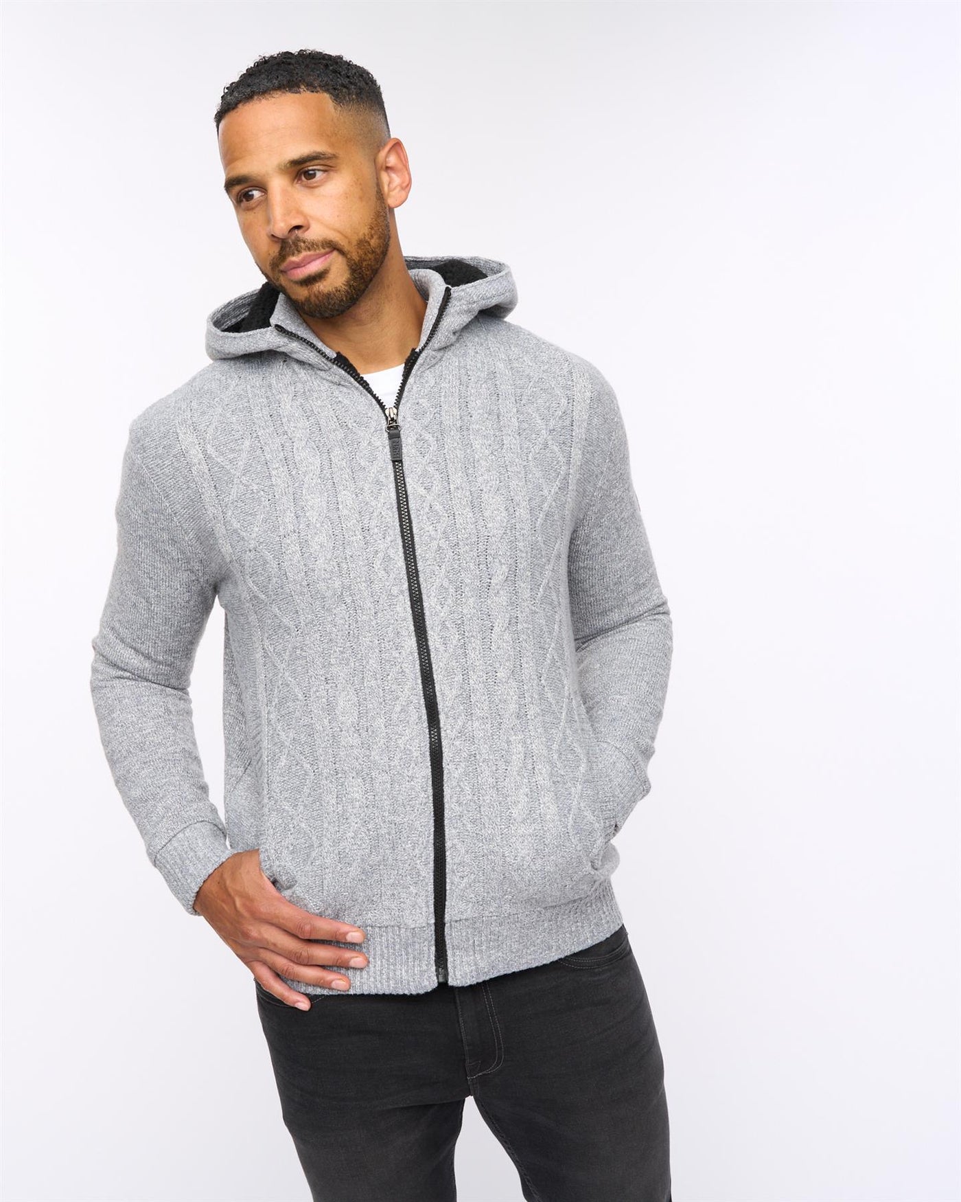 Mens Tonbridge Cardigan Light Grey Marl