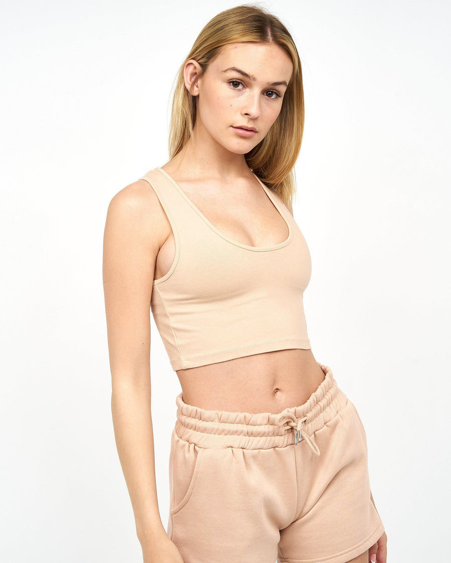 Womens Mazey Crop Vest New Stone