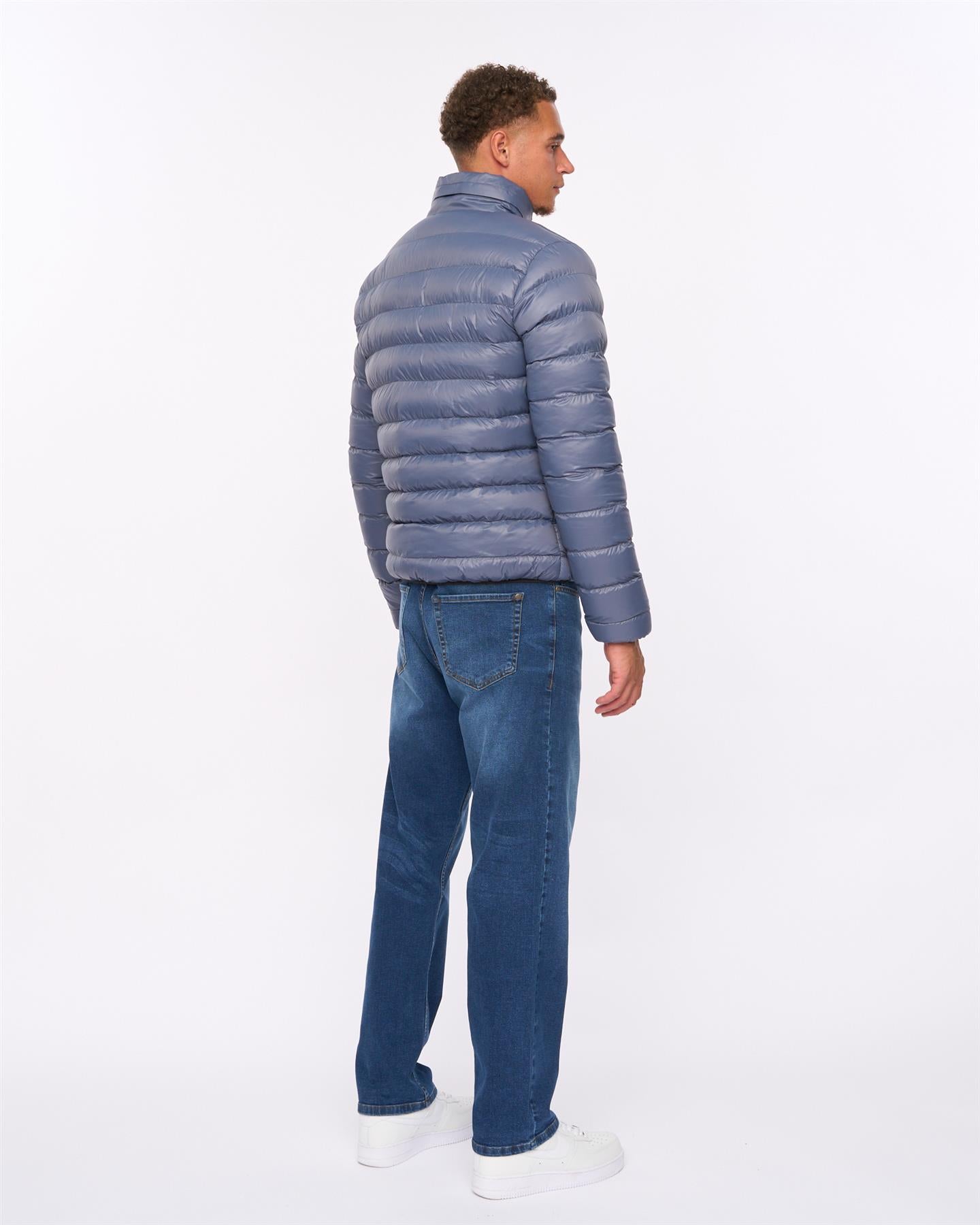 Mens Shemmy Two Quilted Jacket Denim Blue