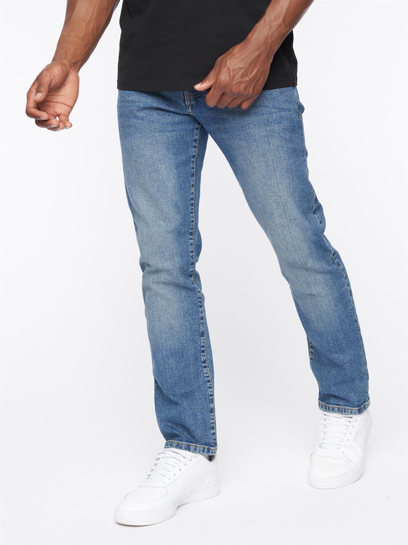 Princed Denim Jeans Stone Wash