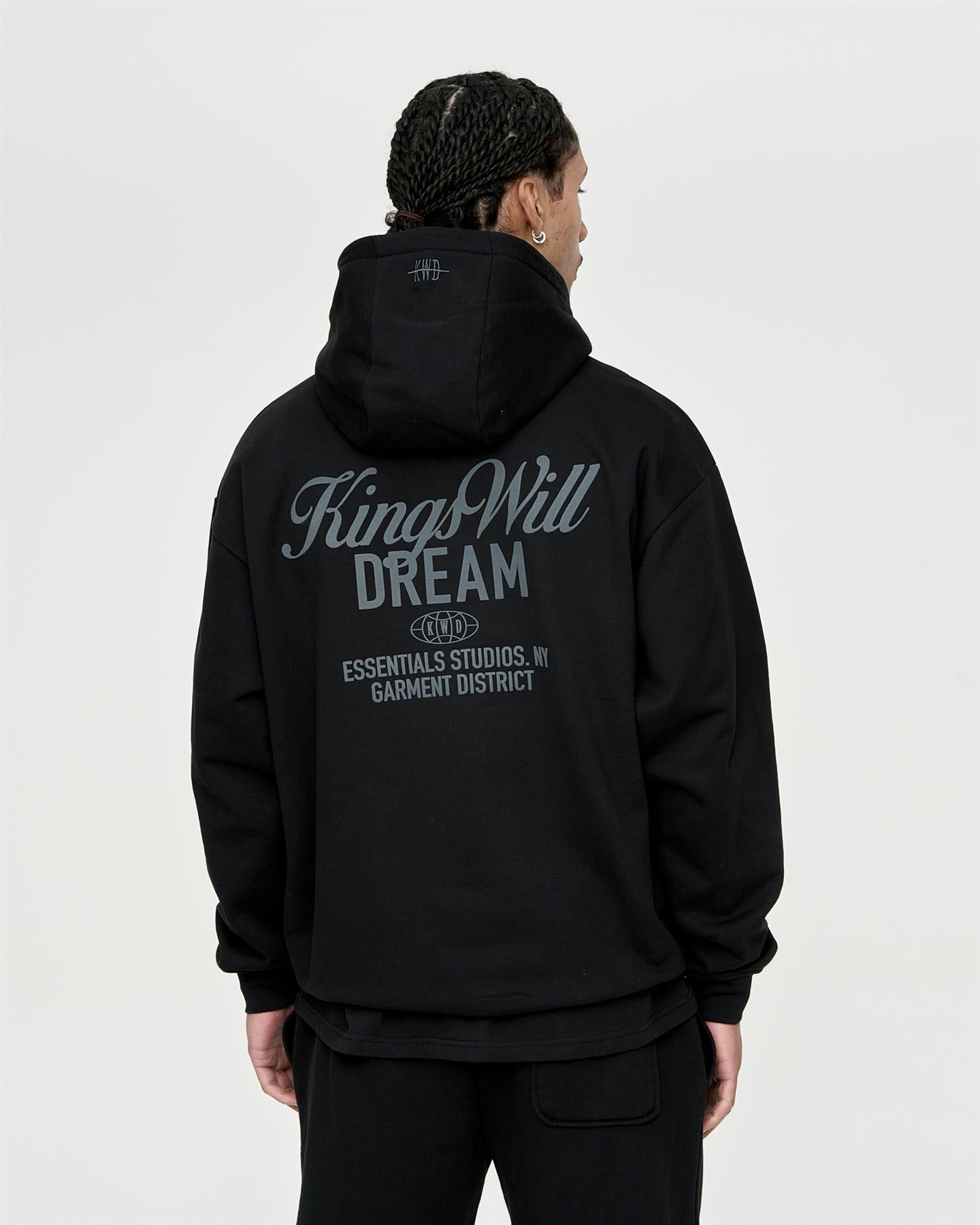 Mens Studio Scripted Hoodie Black