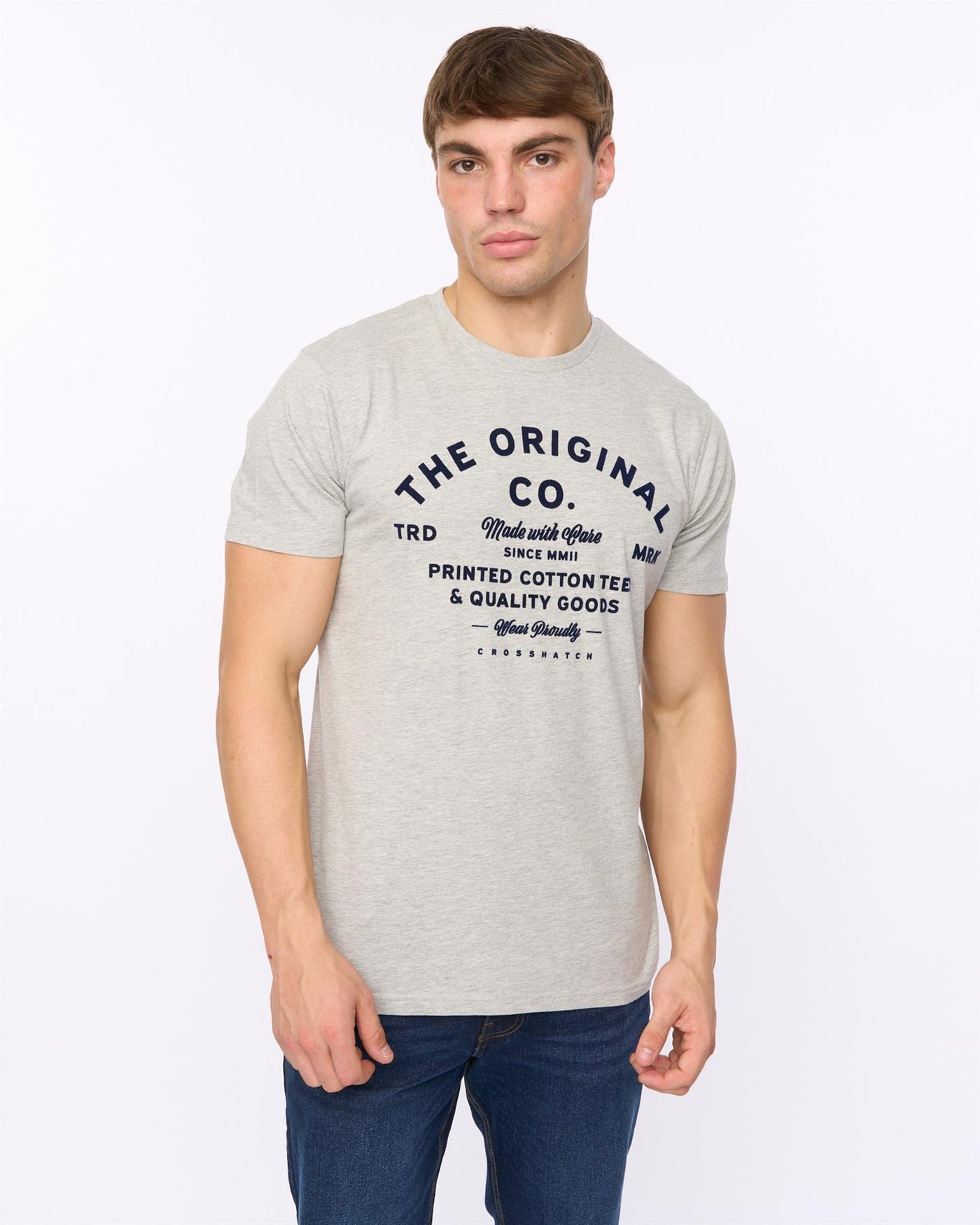 Mens Shoptown T-Shirt Grey Marl