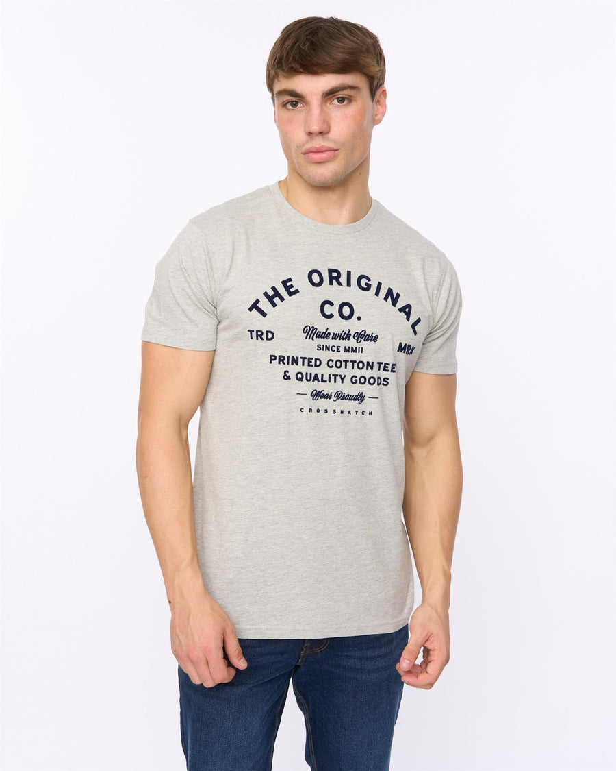 Mens Shoptown T-Shirt Grey Marl