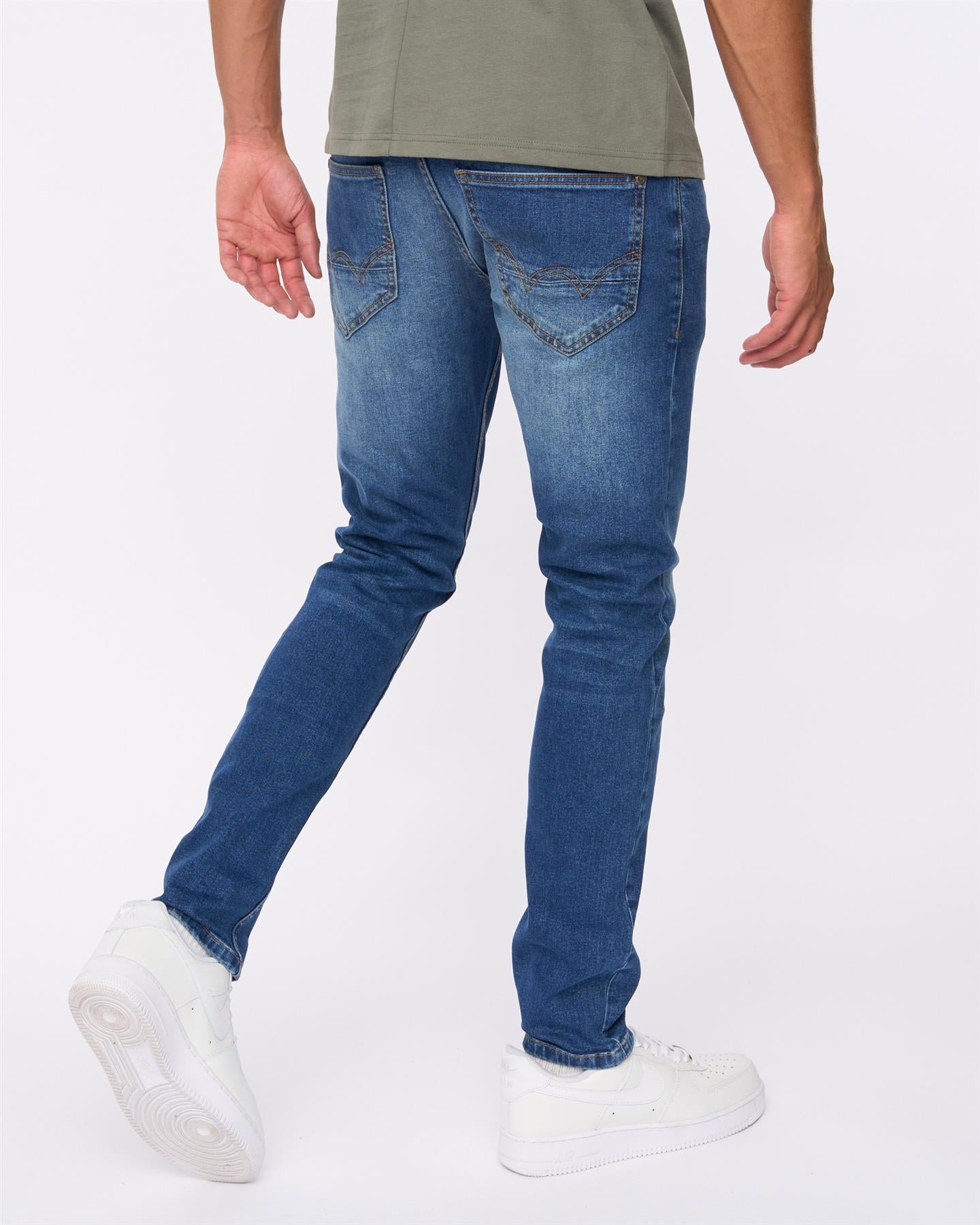 Mens Maylead Slim Fit Jeans Stone Wash