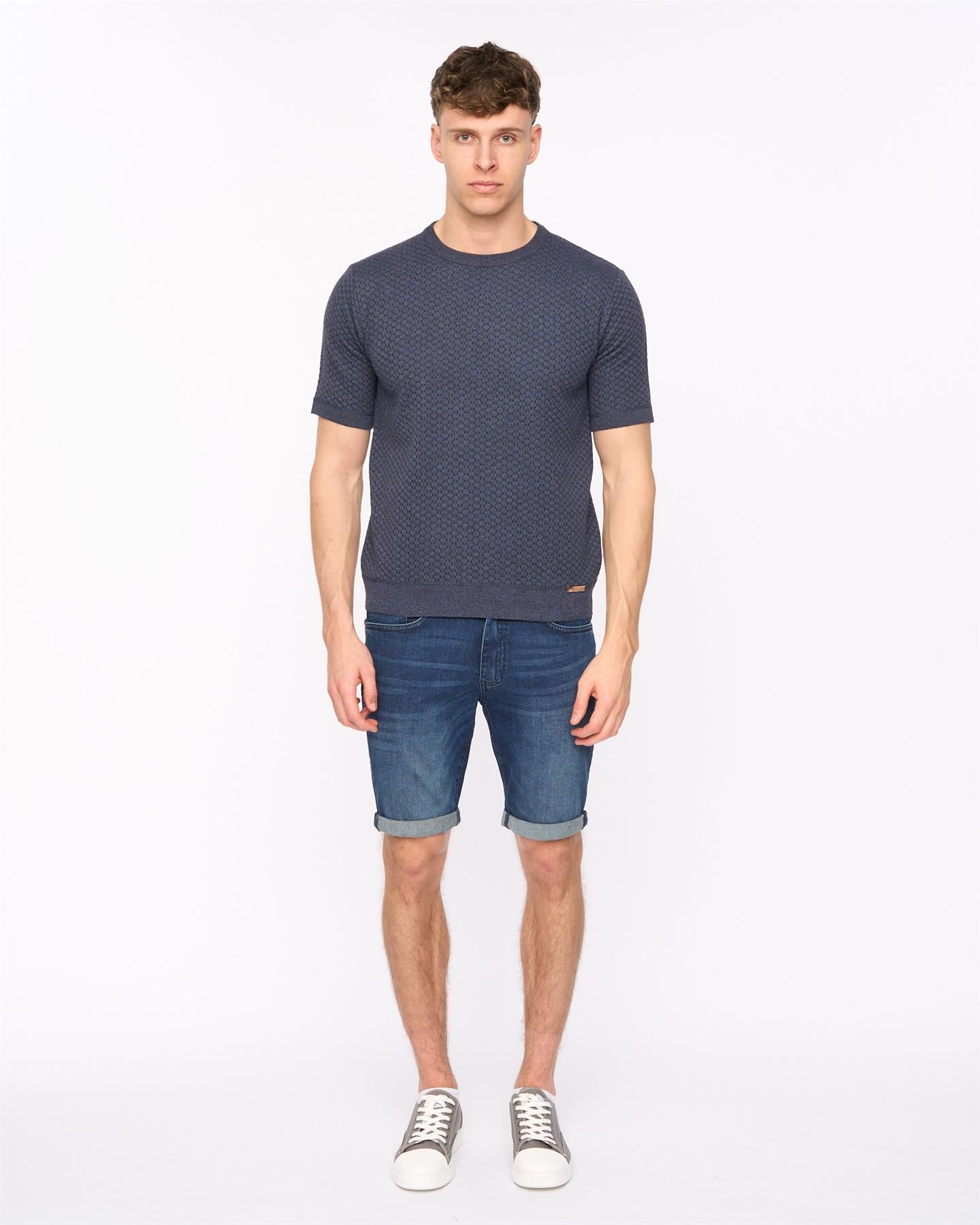 Mens Mataso Knit T-Shirt Slate Blue