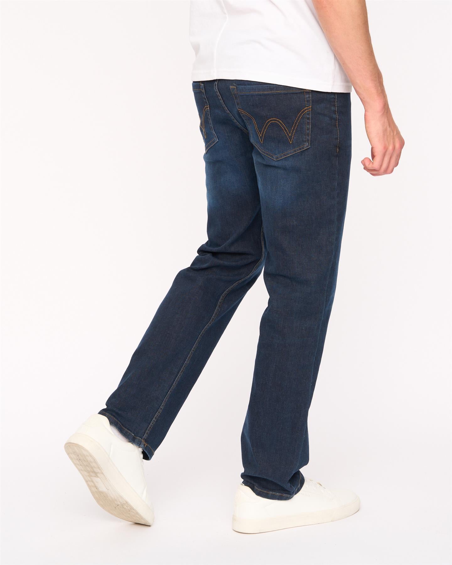 Mens Elix Straight Leg Jeans Dark Wash