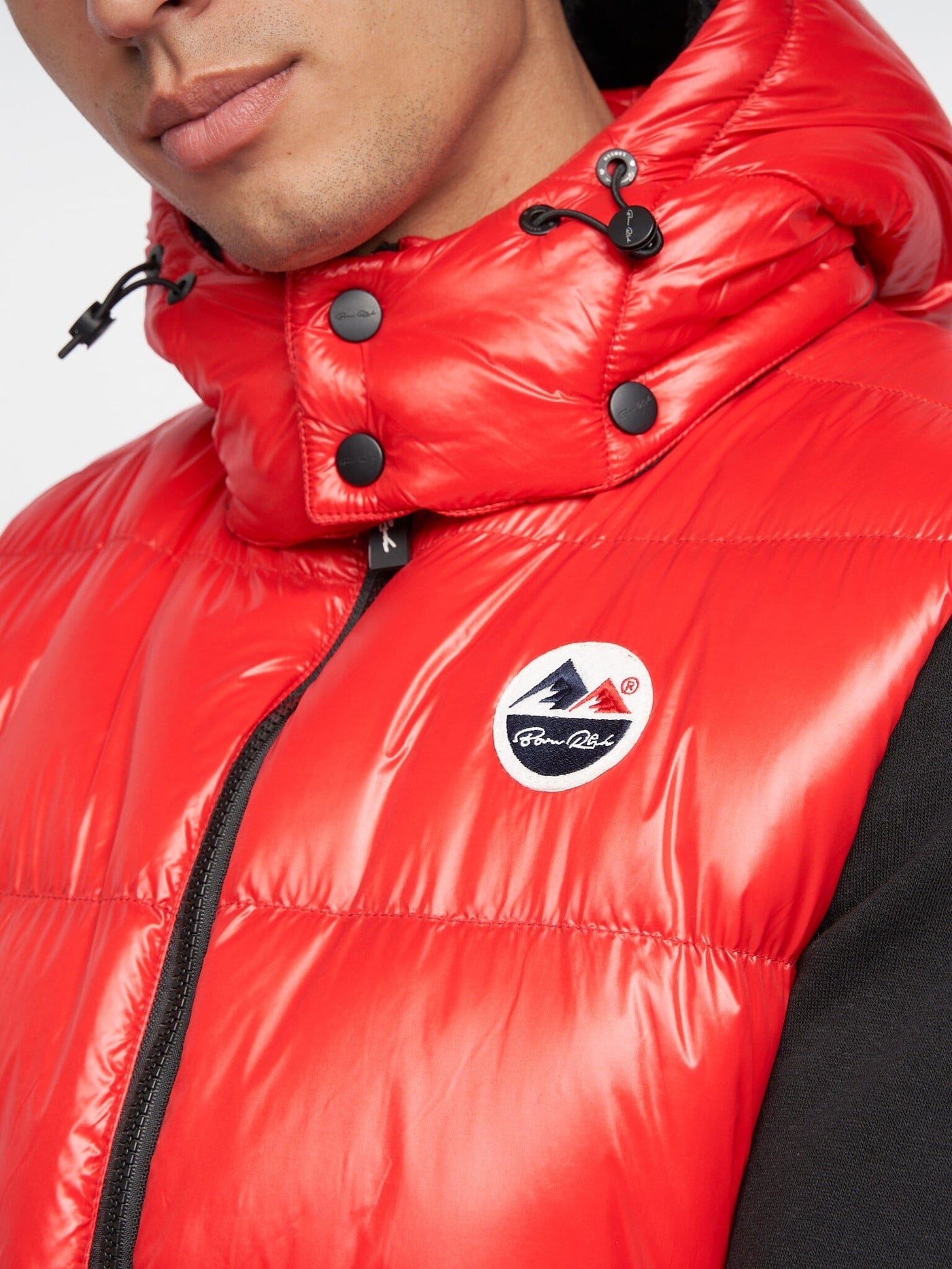 Mens Henrico Detachable Hood Gilet Red