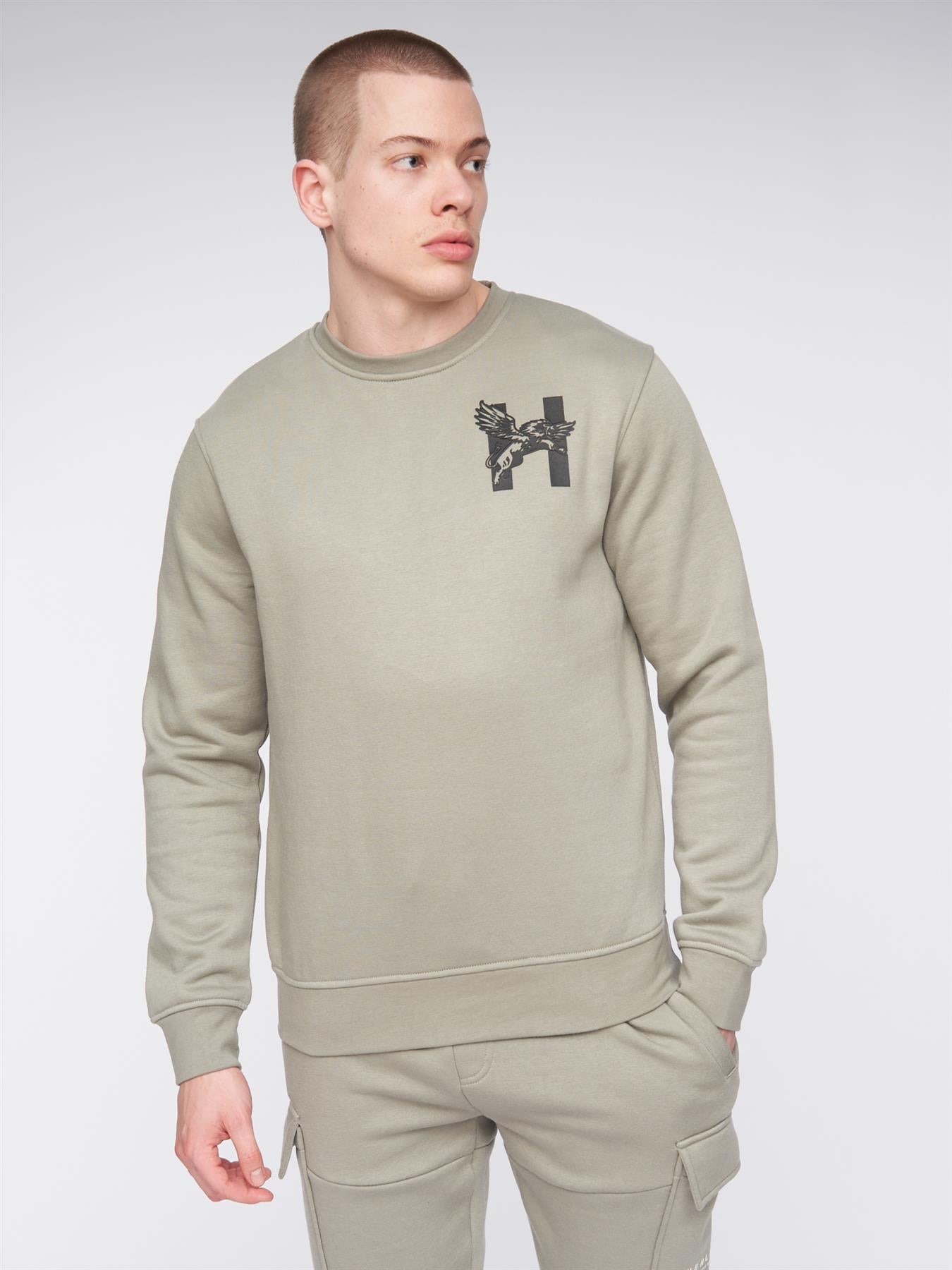 Mens Moorehen Crew Sweat Dusty Blue