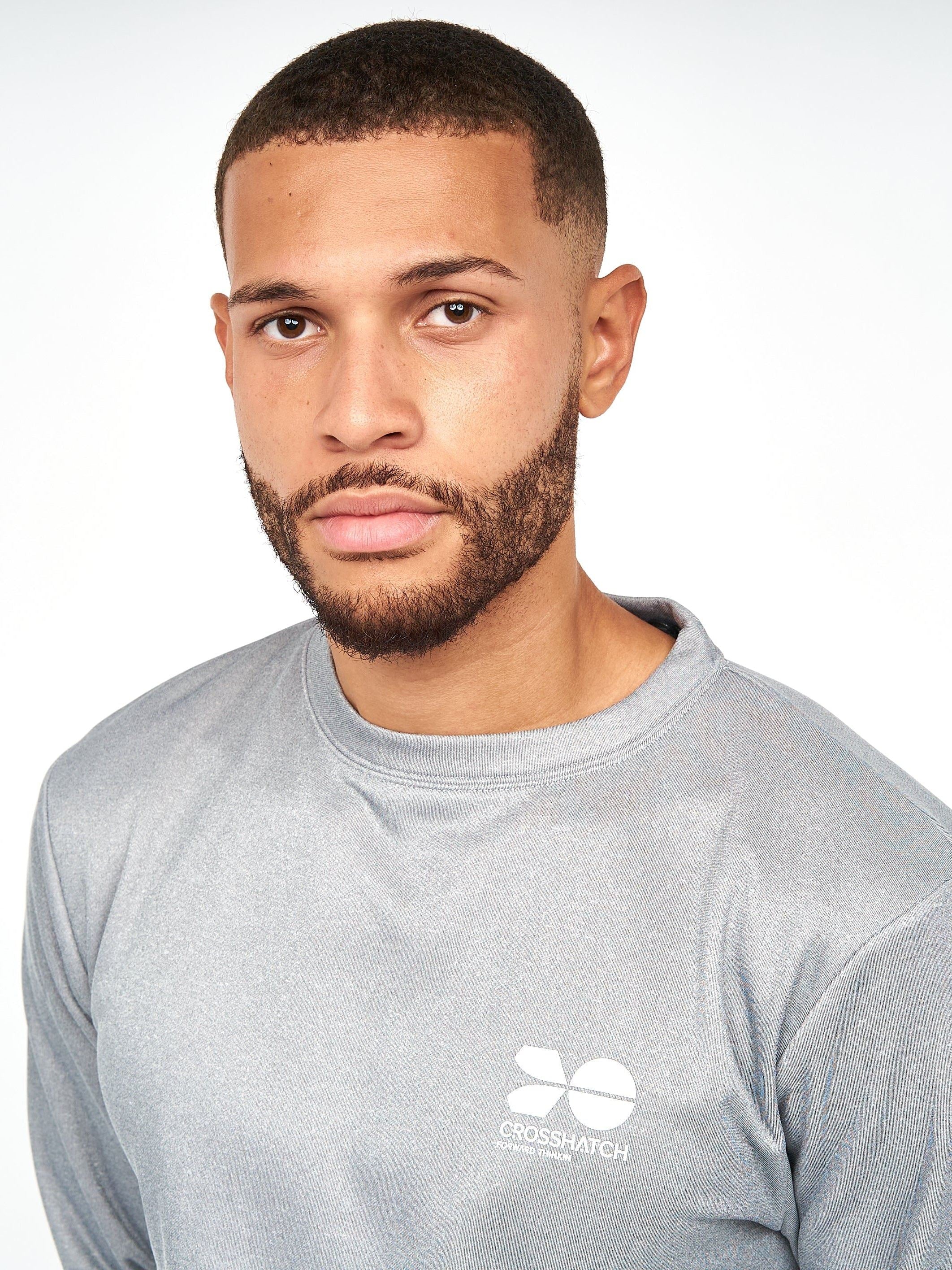Mens Langtons Crew Tracktop Charcoal