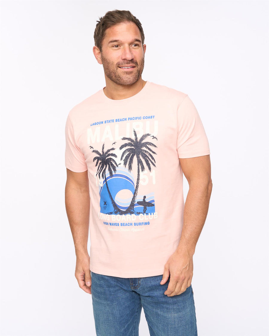 Mens Malwaves T-Shirt Pink