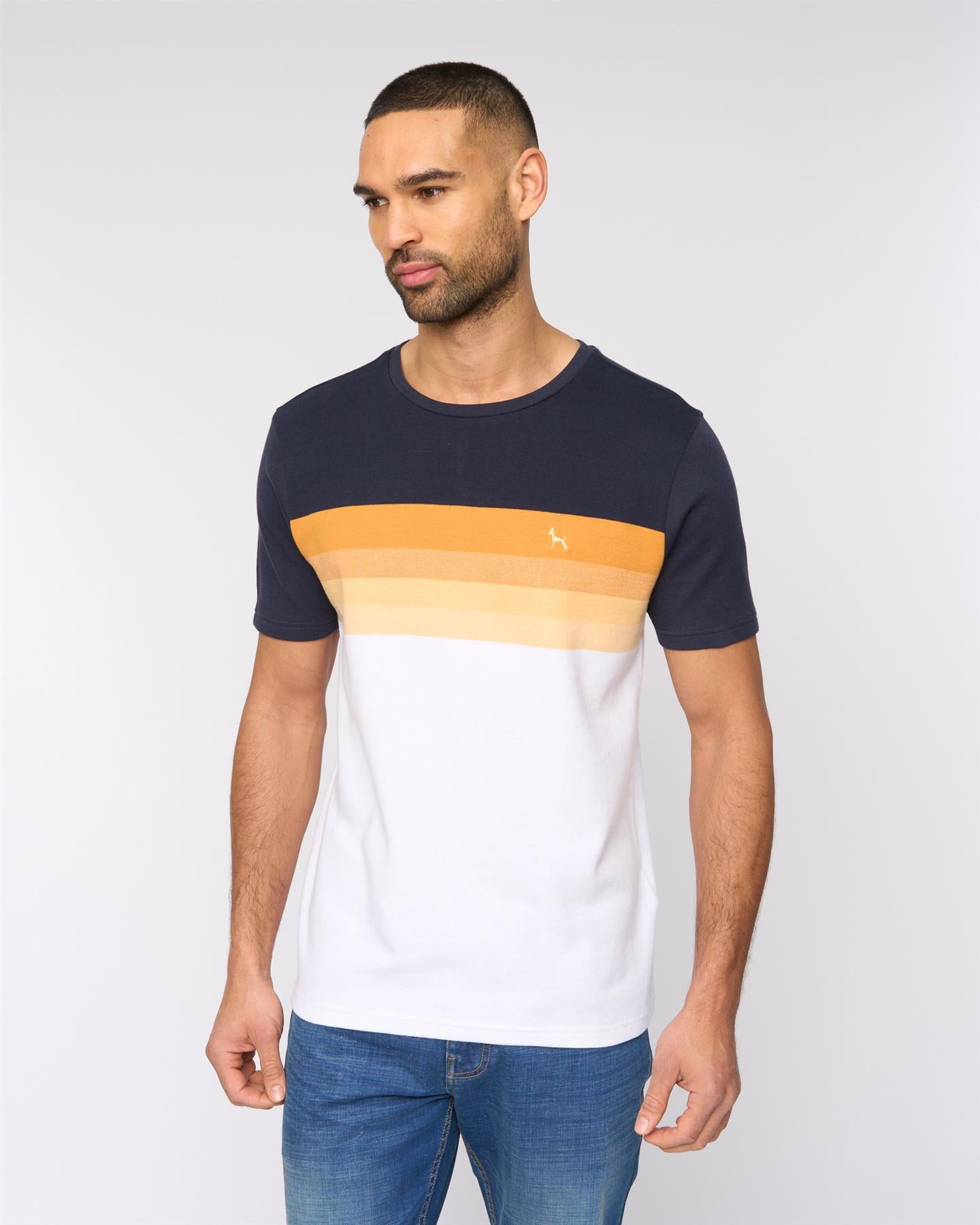 Mens Kemble T-Shirt Navy/Orange