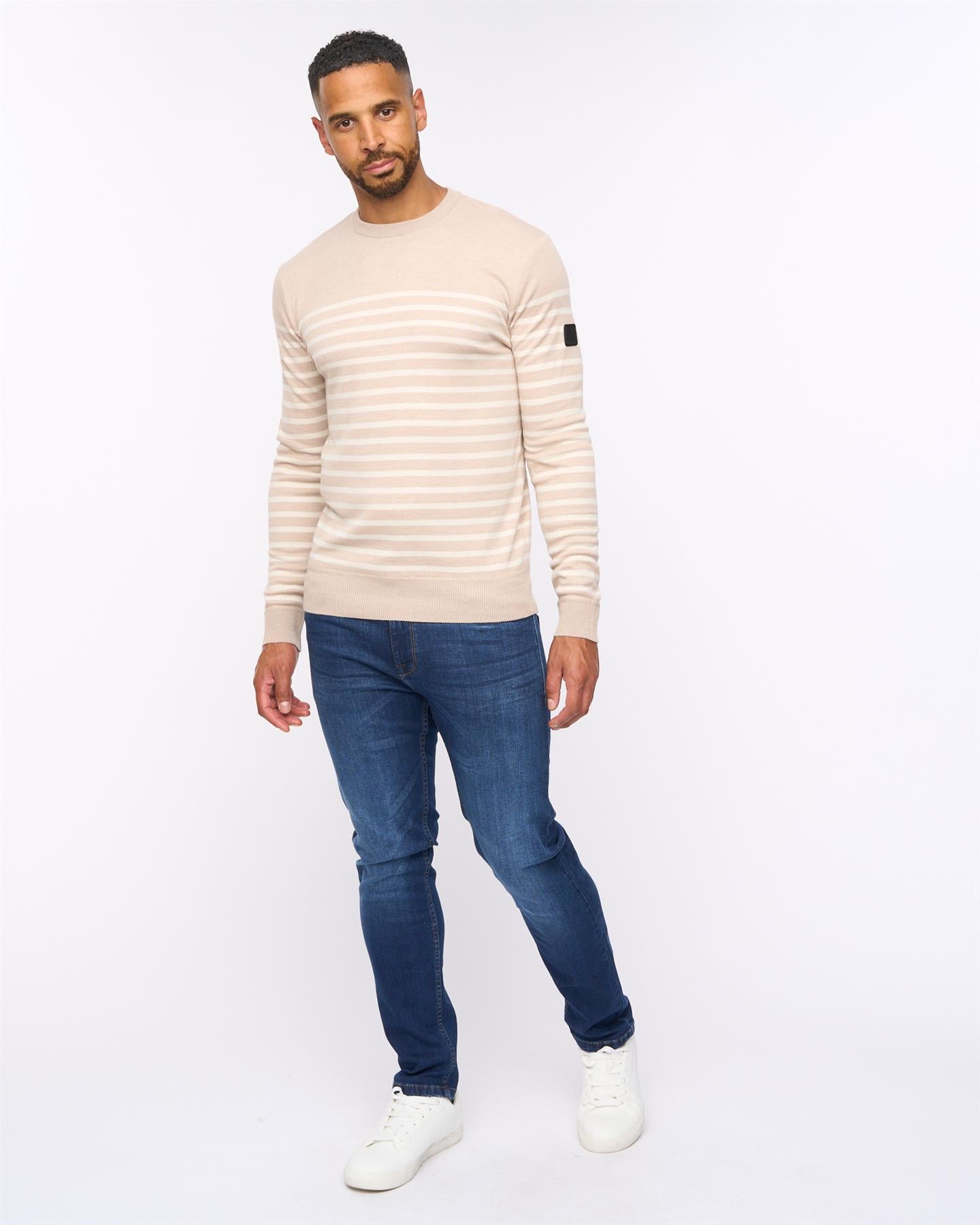 Howland Crew Neck Jumper Beige Marl