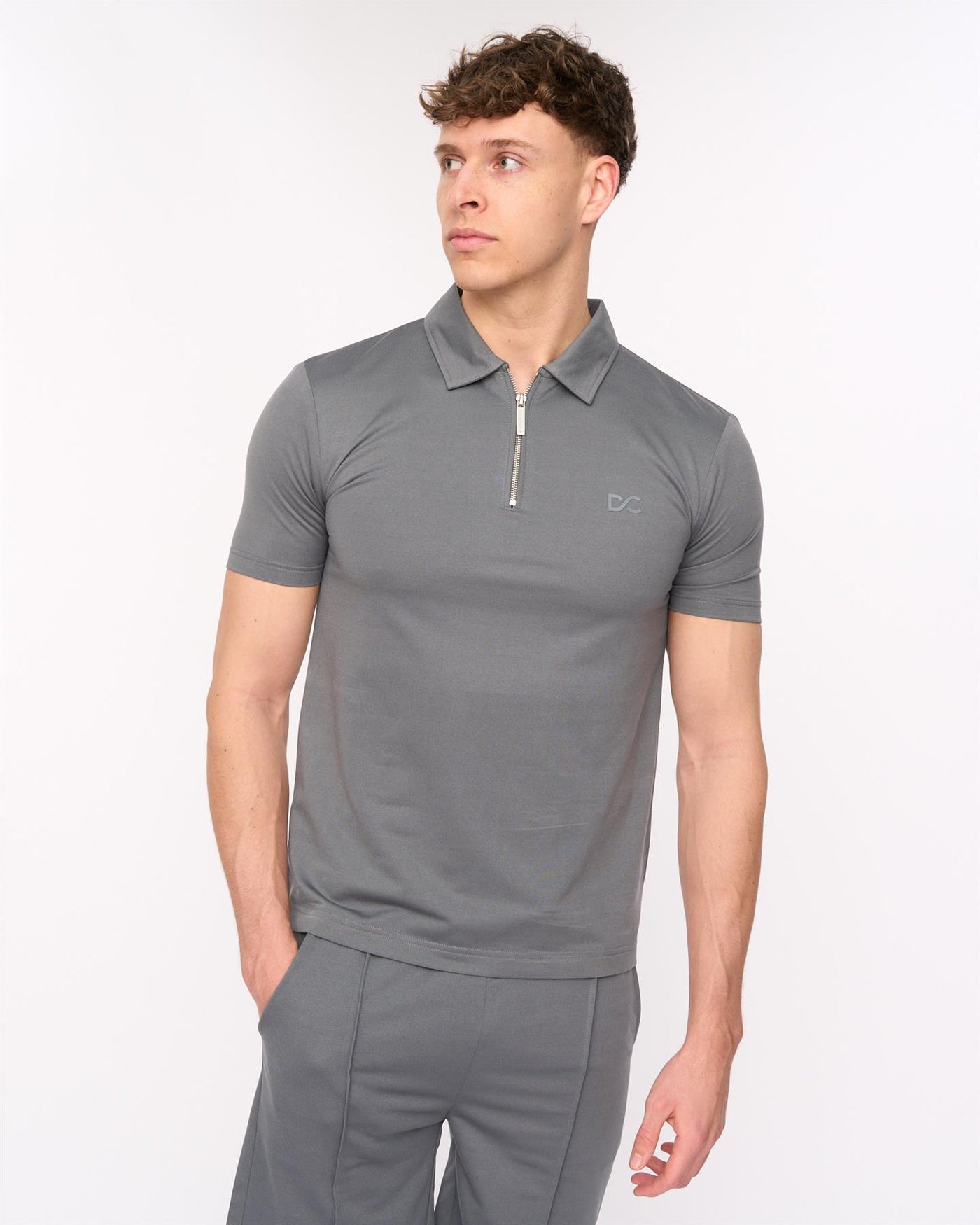 Mens Medford Polo & Shorts Set Grey