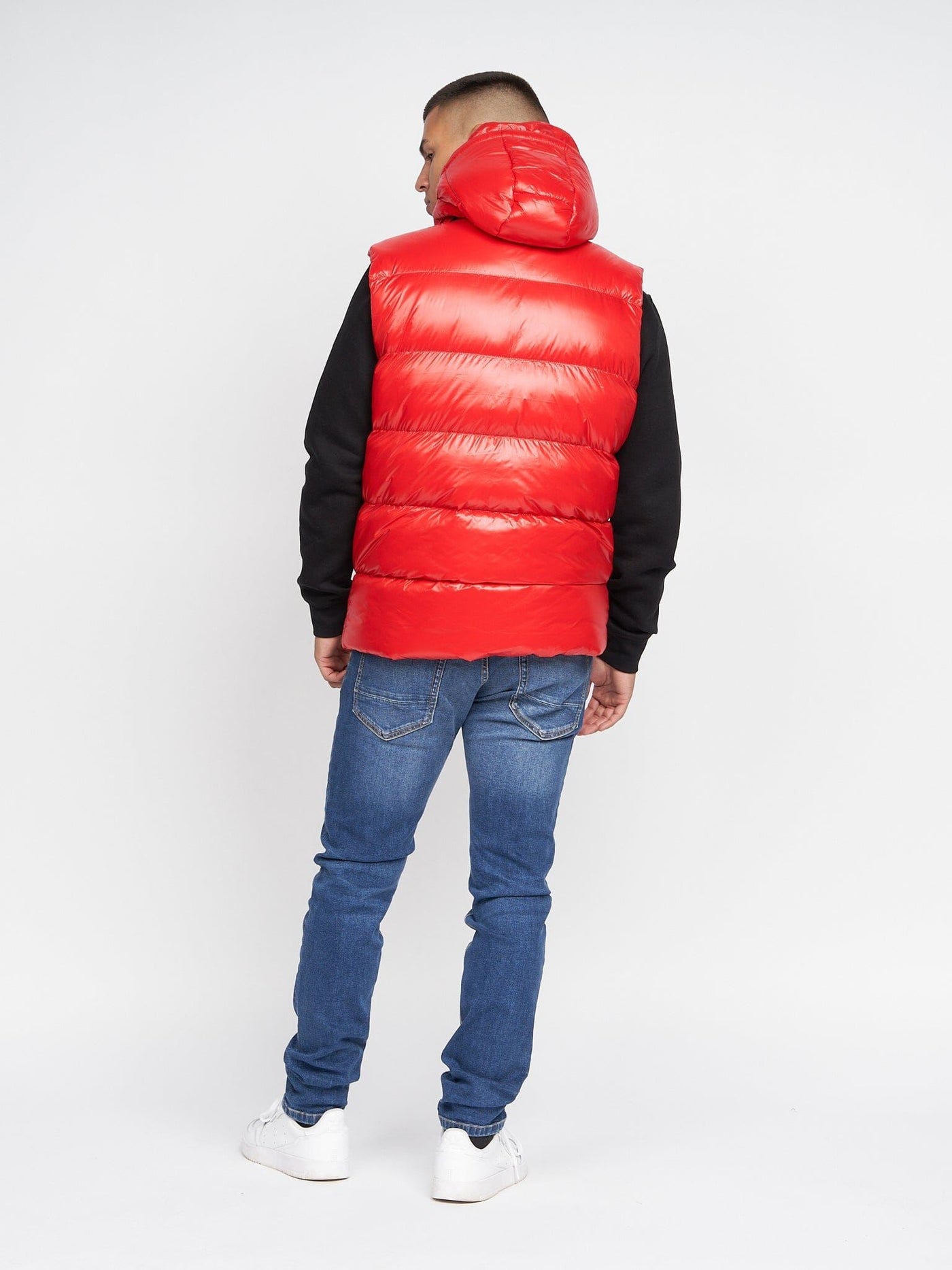 Mens Henrico Detachable Hood Gilet Red
