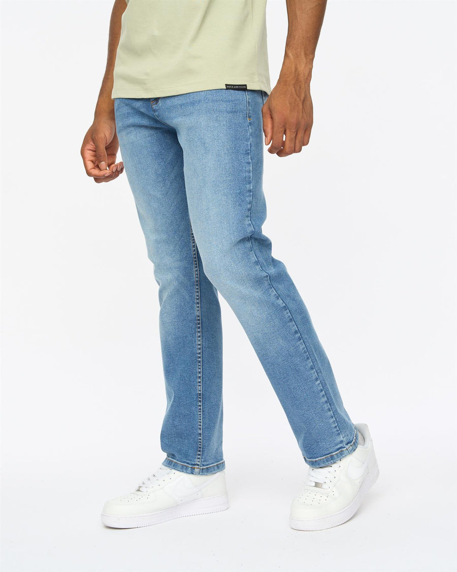 Mens Janstar Straight Leg Jeans Stone Wash