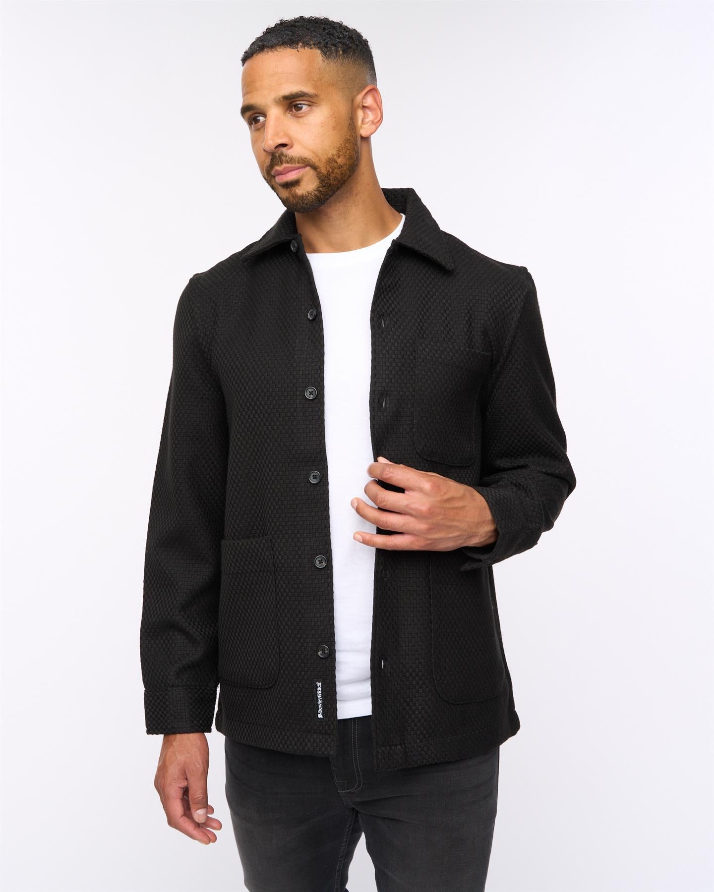 Haynerson Textured Overshirt Black