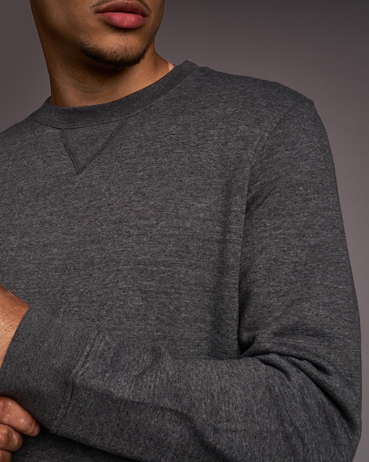 Mens Cranwood Crew Sweat Charcoal Marl