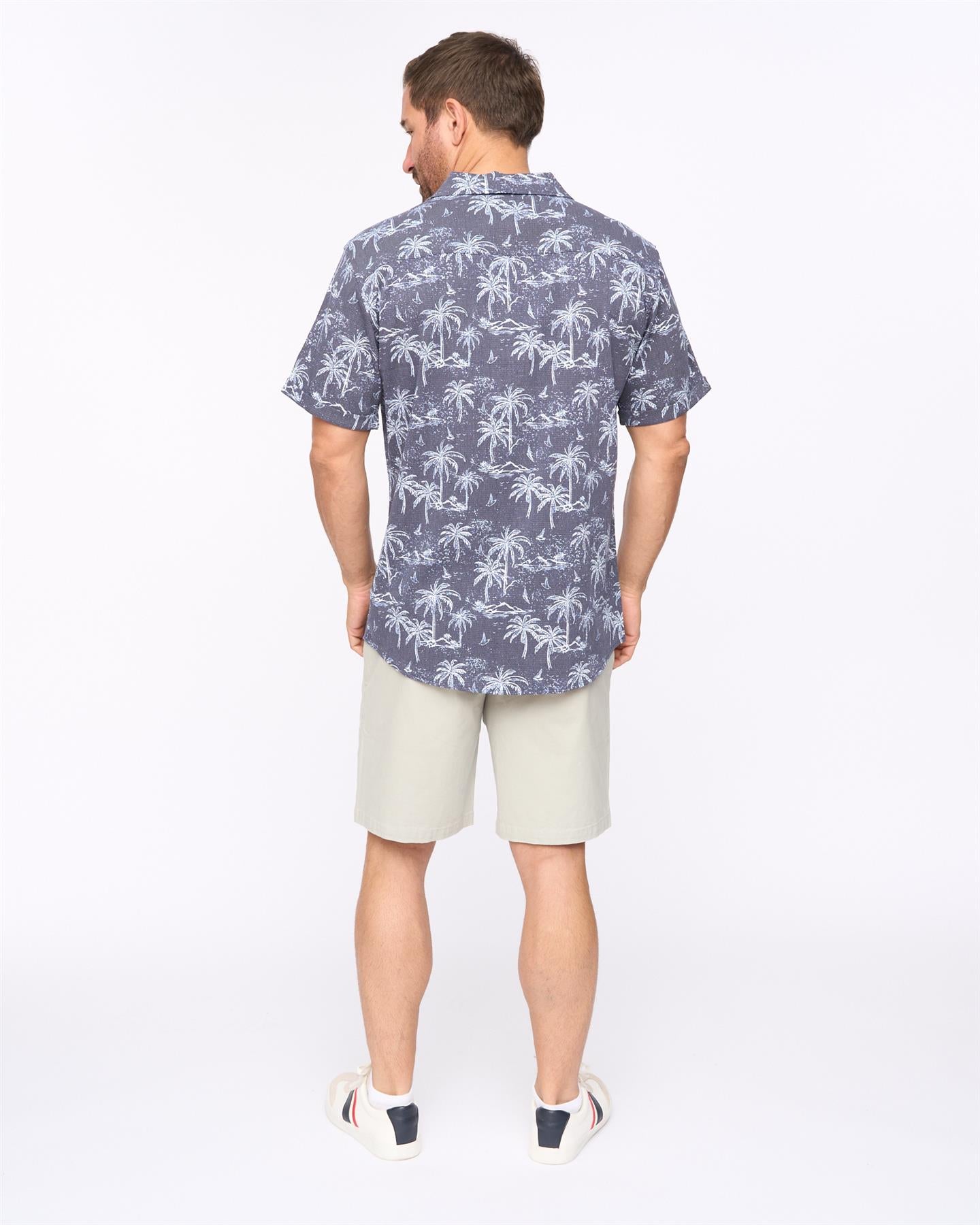 Mens Arecas Short Sleeve Shirt Navy