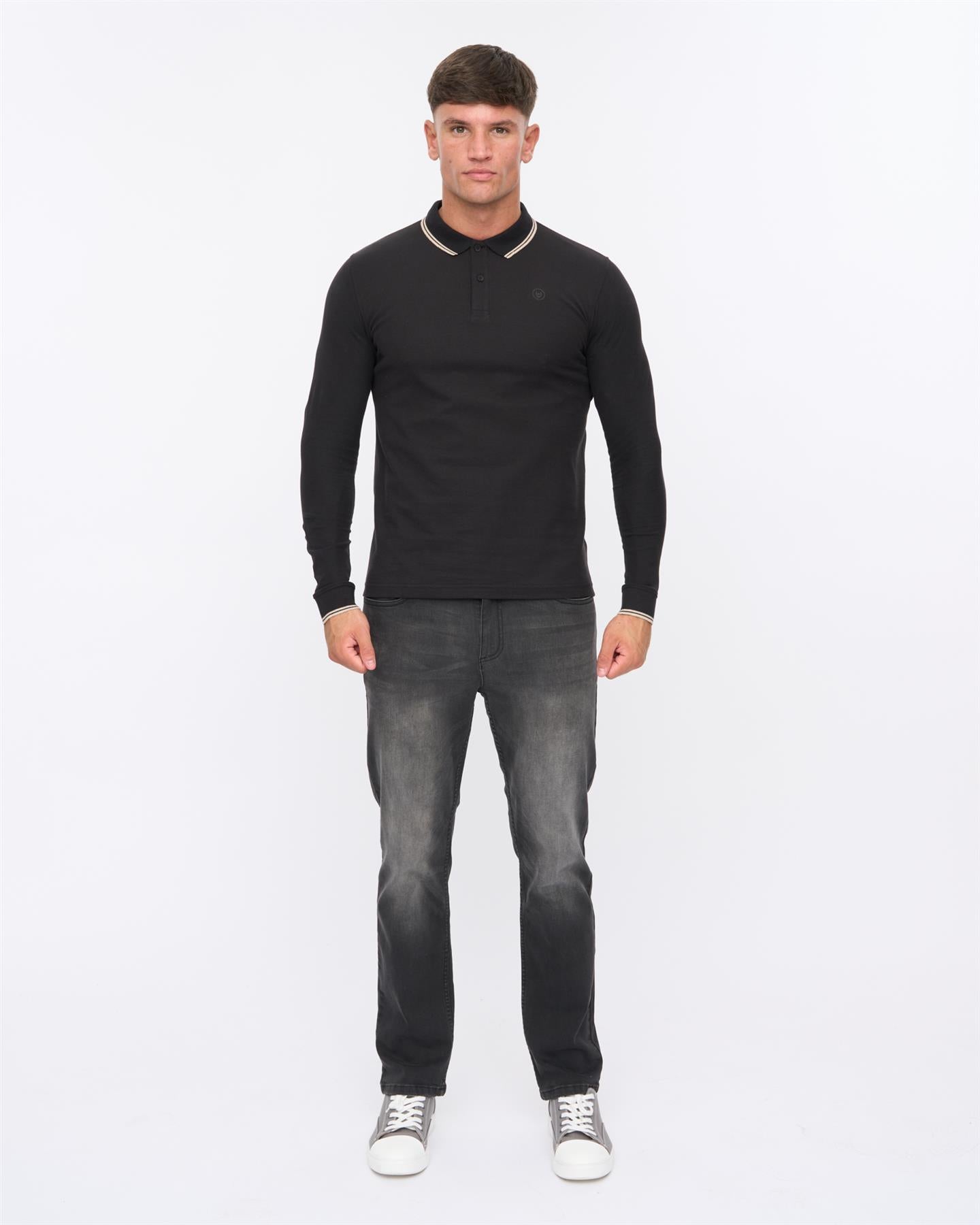 Mens Roxberry Long Sleeve Polo Black