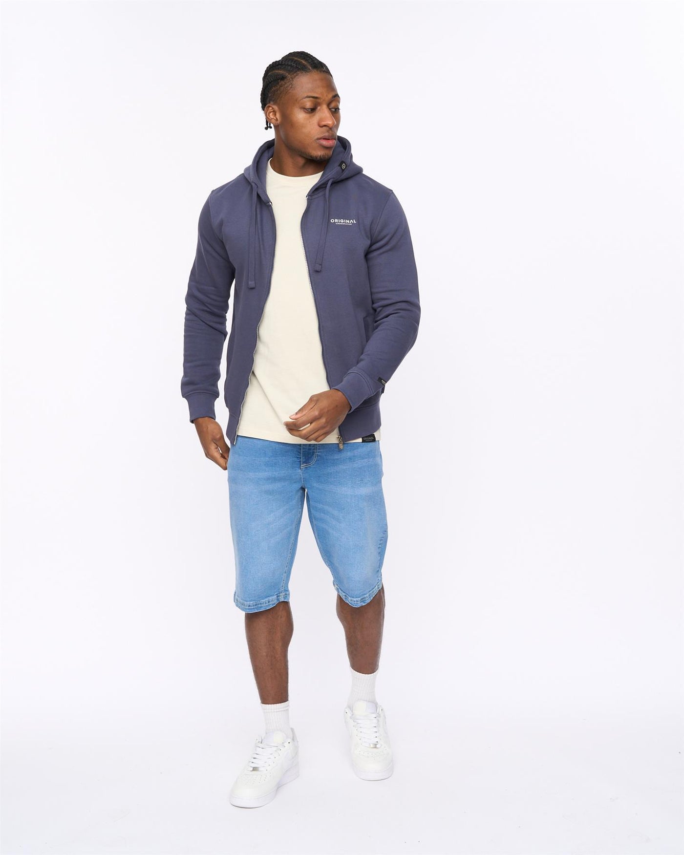 Mens Allmoor Zip Thru Hoodie Navy