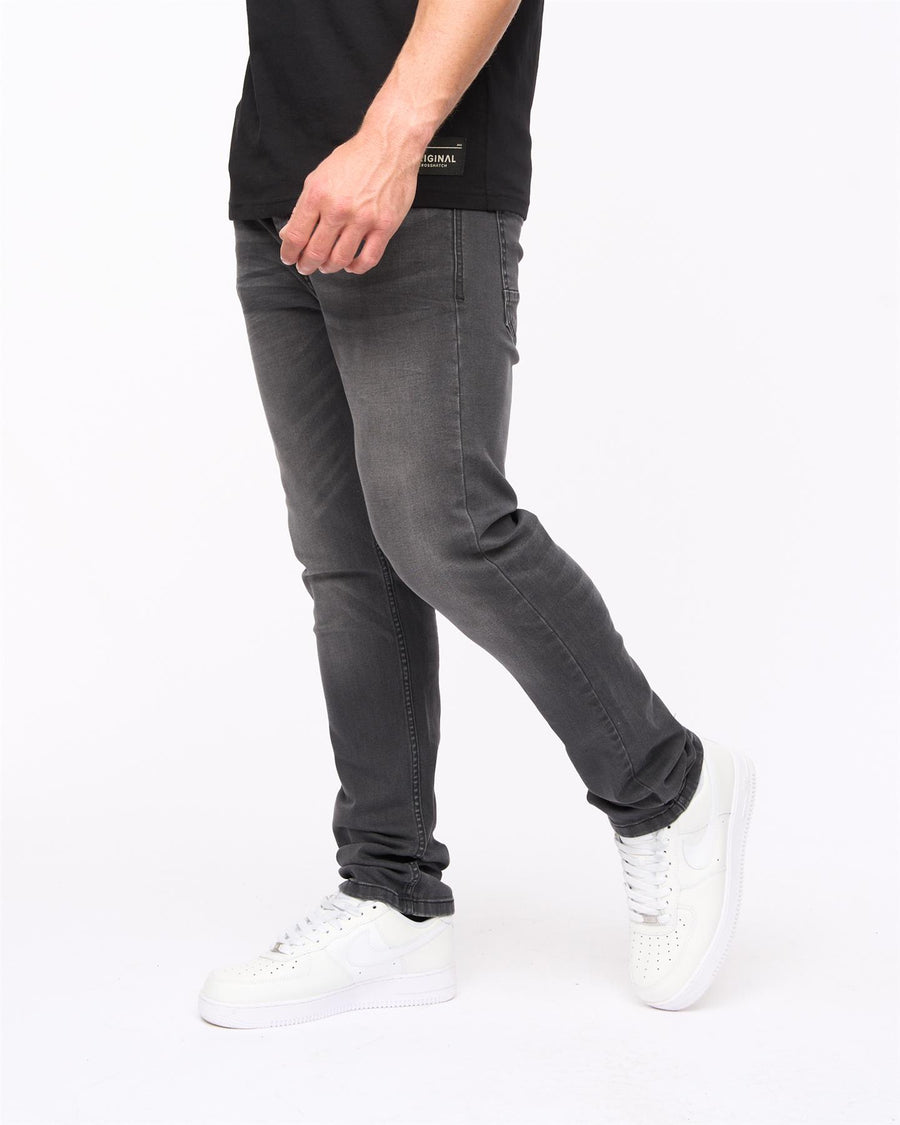Crosshatch Mens Malcolm Slim Fit Jeans Dark Charcoal