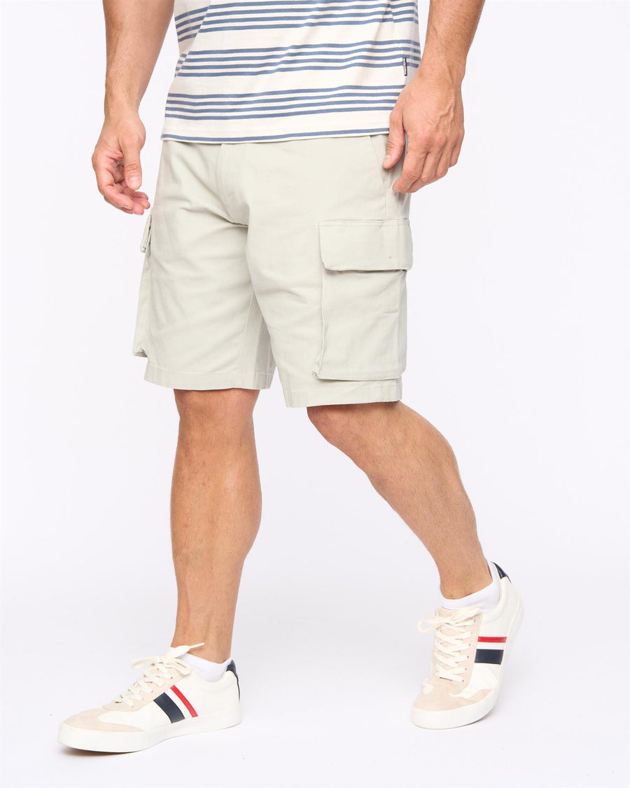 Mens Seaford Cargo Shorts Light Grey