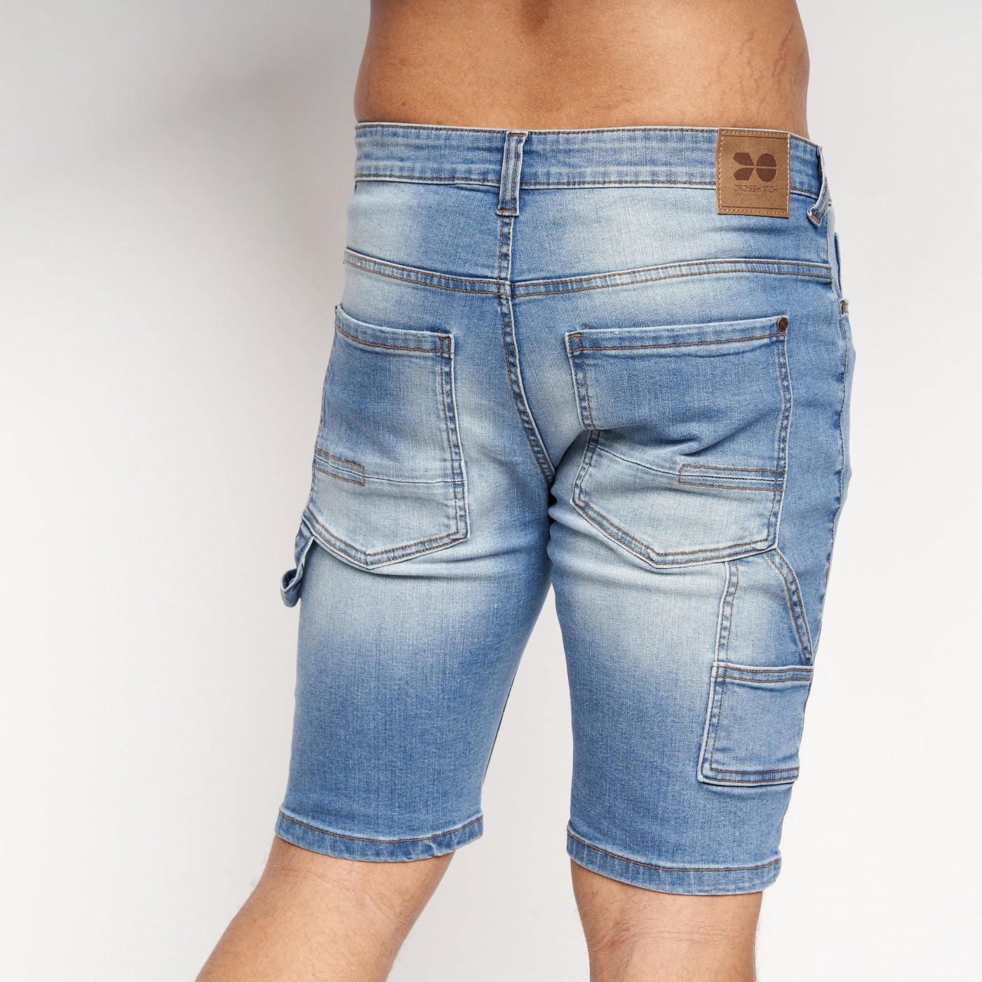 Carpenter Denim Shorts Mid Wash