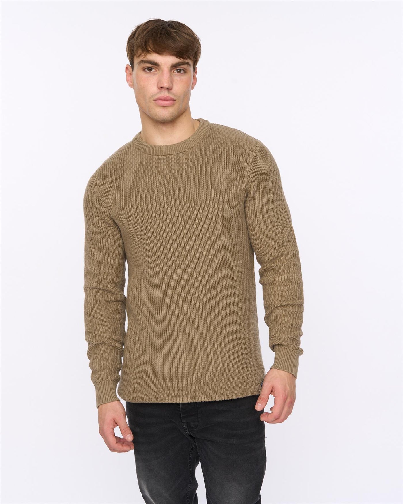 Mens Jampster Crew Knit Taupe