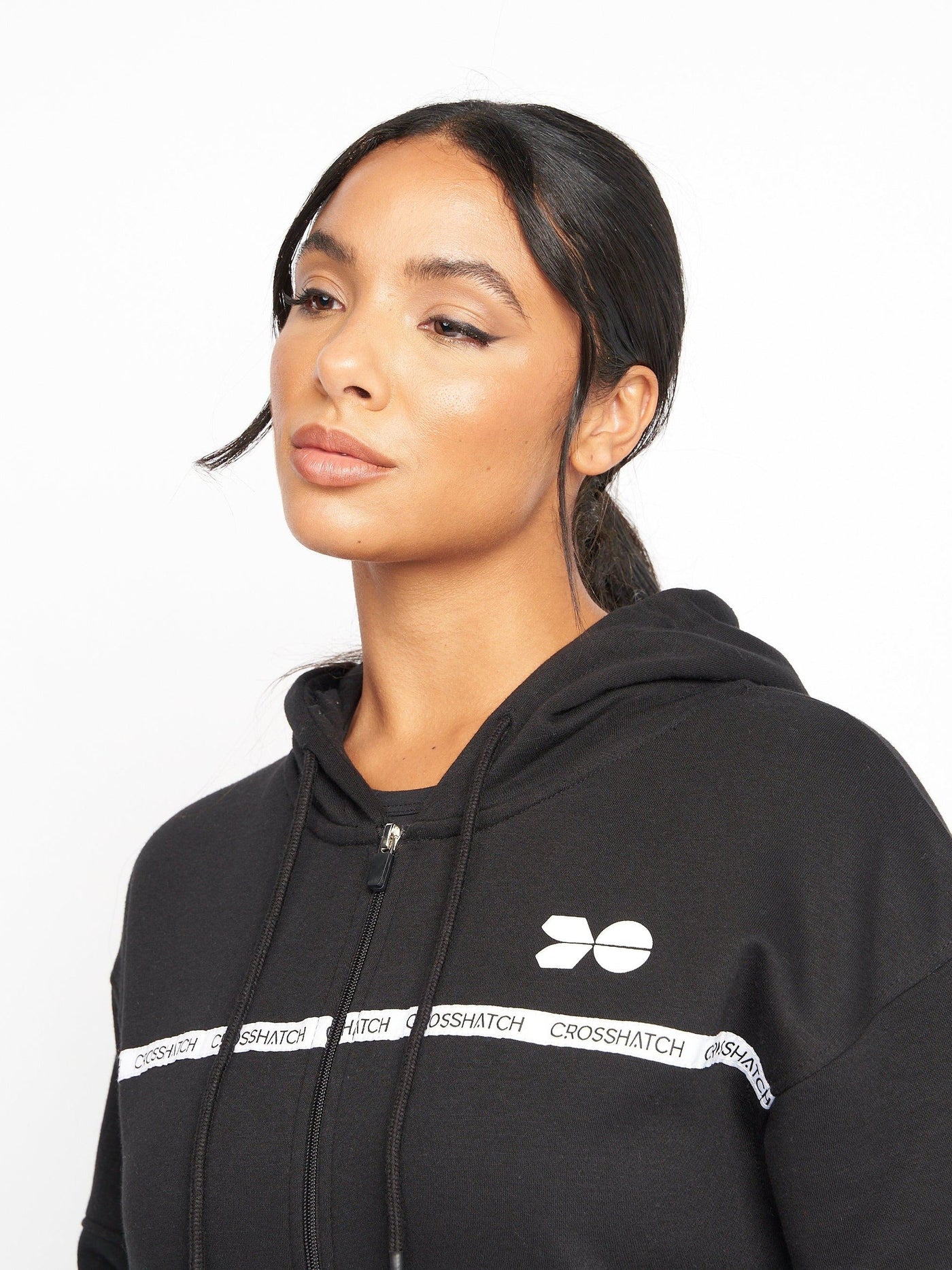 Womens Feathertop Zip Thru Hoodie Black