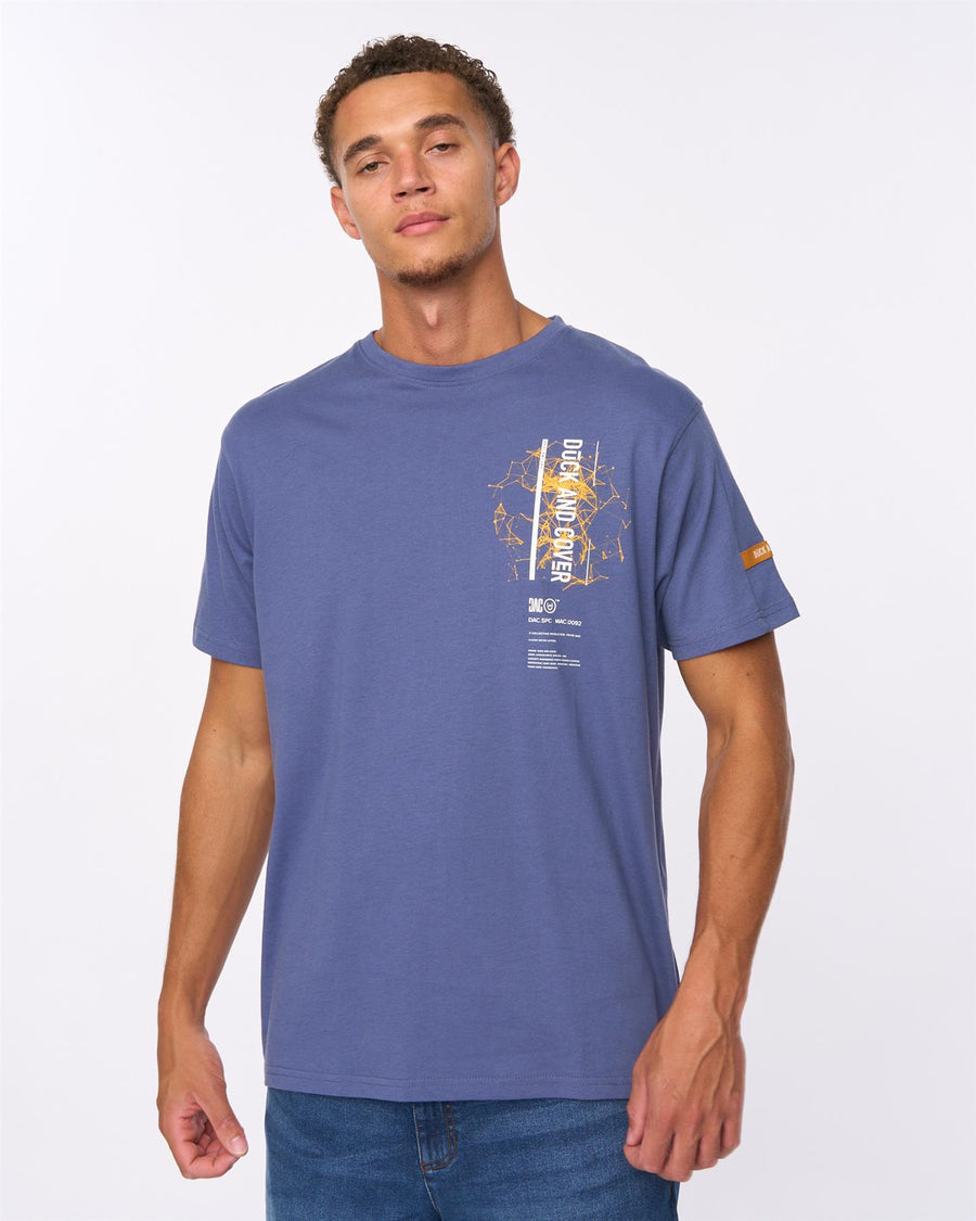 Mens Protonz T-Shirt Denim Blue