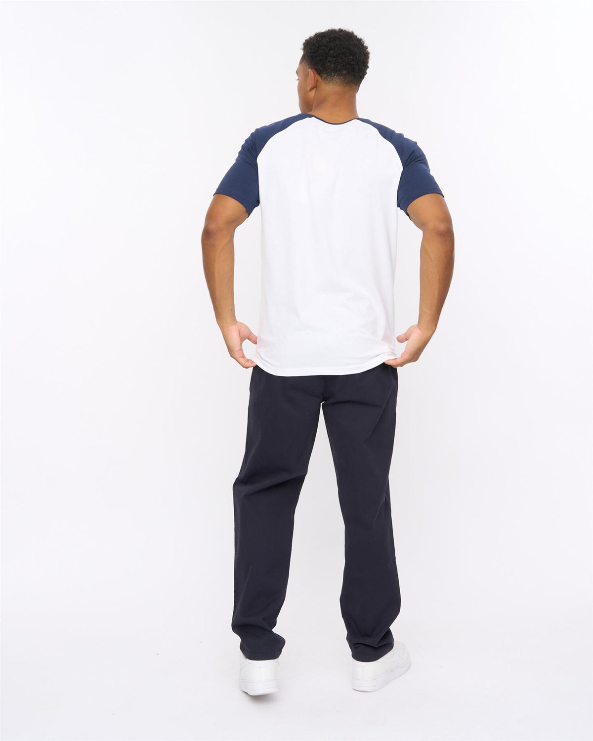 Mens Meza T-Shirt White/Navy