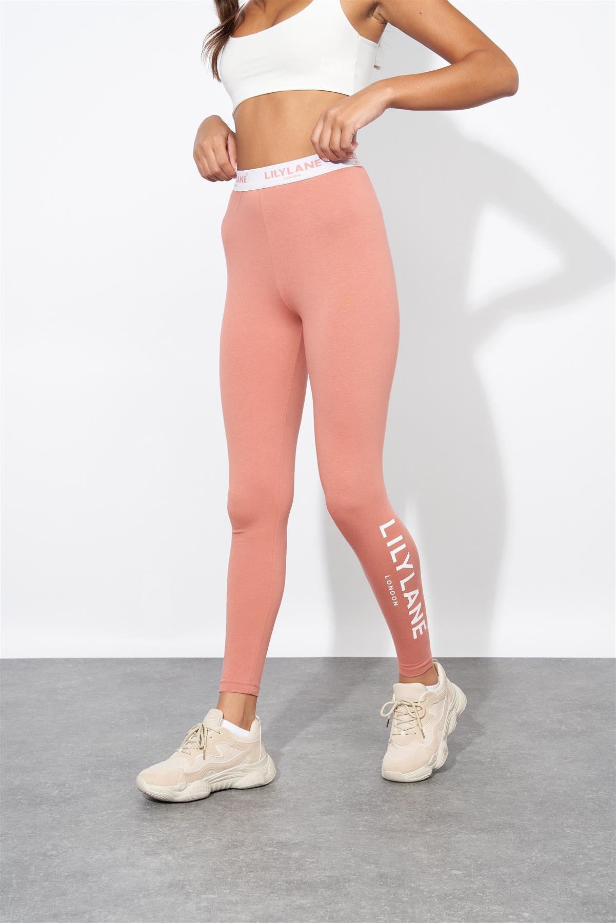 Ladies Lily Lane Matalina Leggings Dark Pink