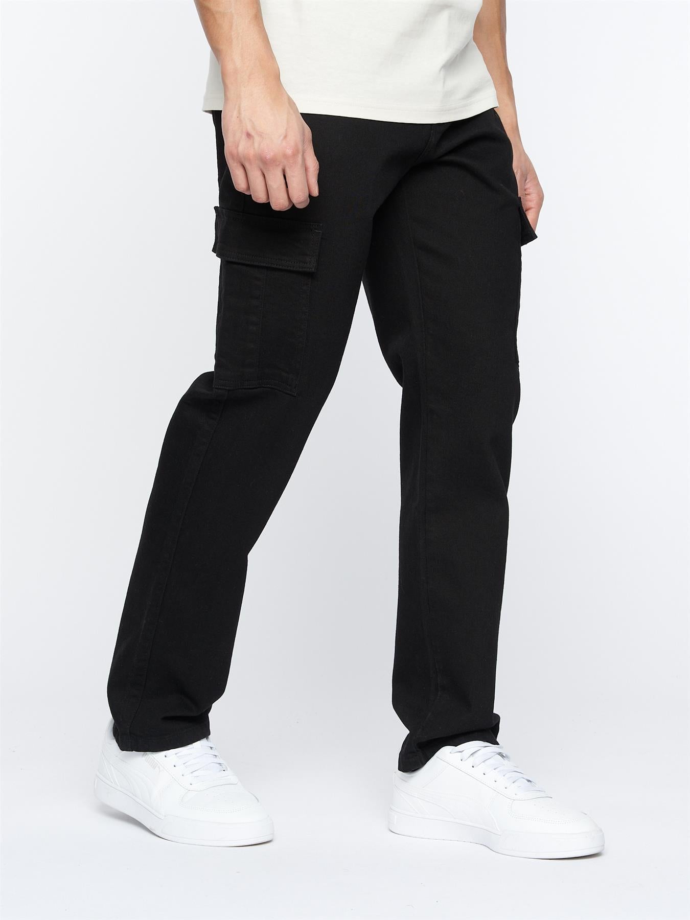 Kremtap Cargo Jeans Solid Black