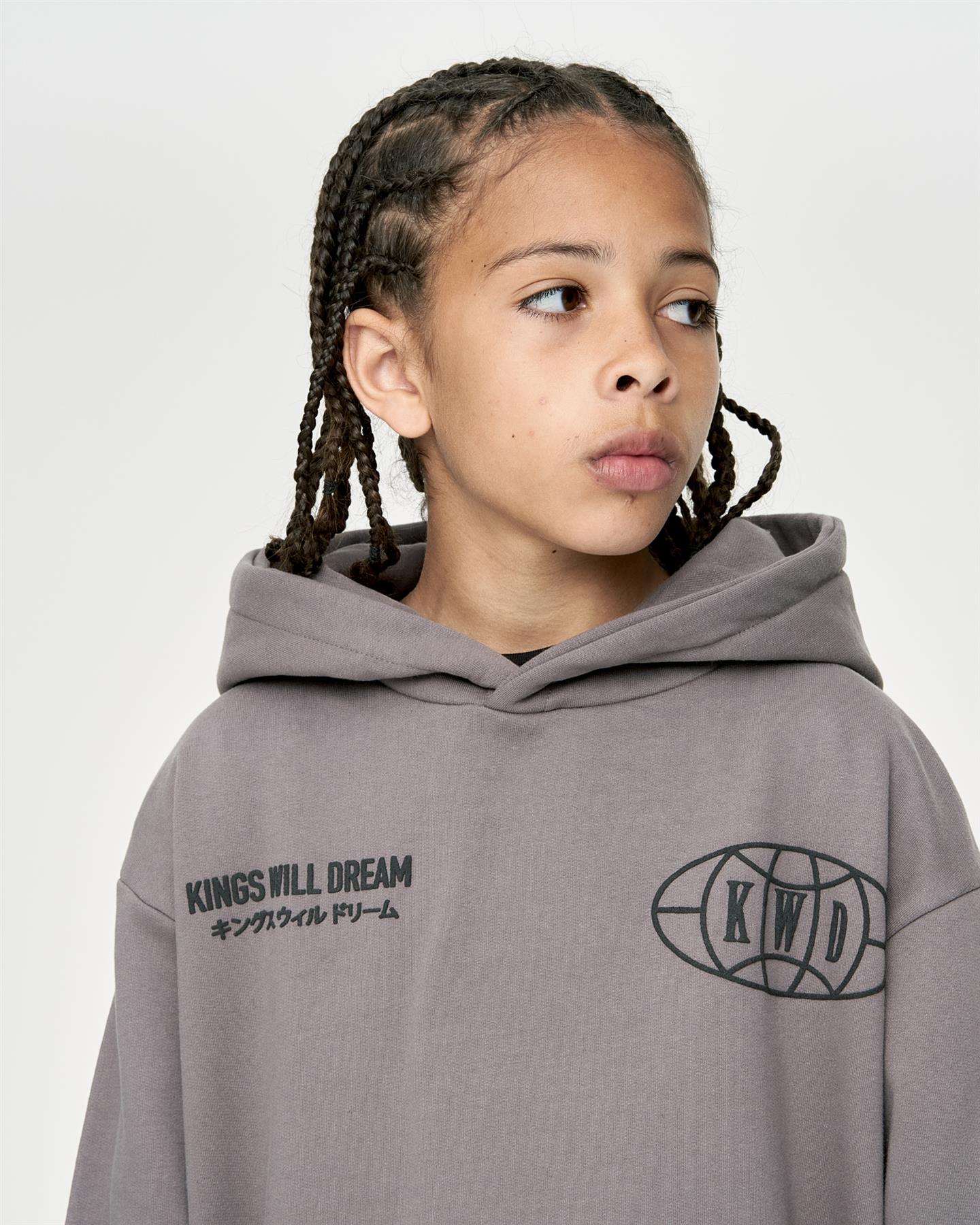 Kids Boys Studio Duo Line Hoodie Grey