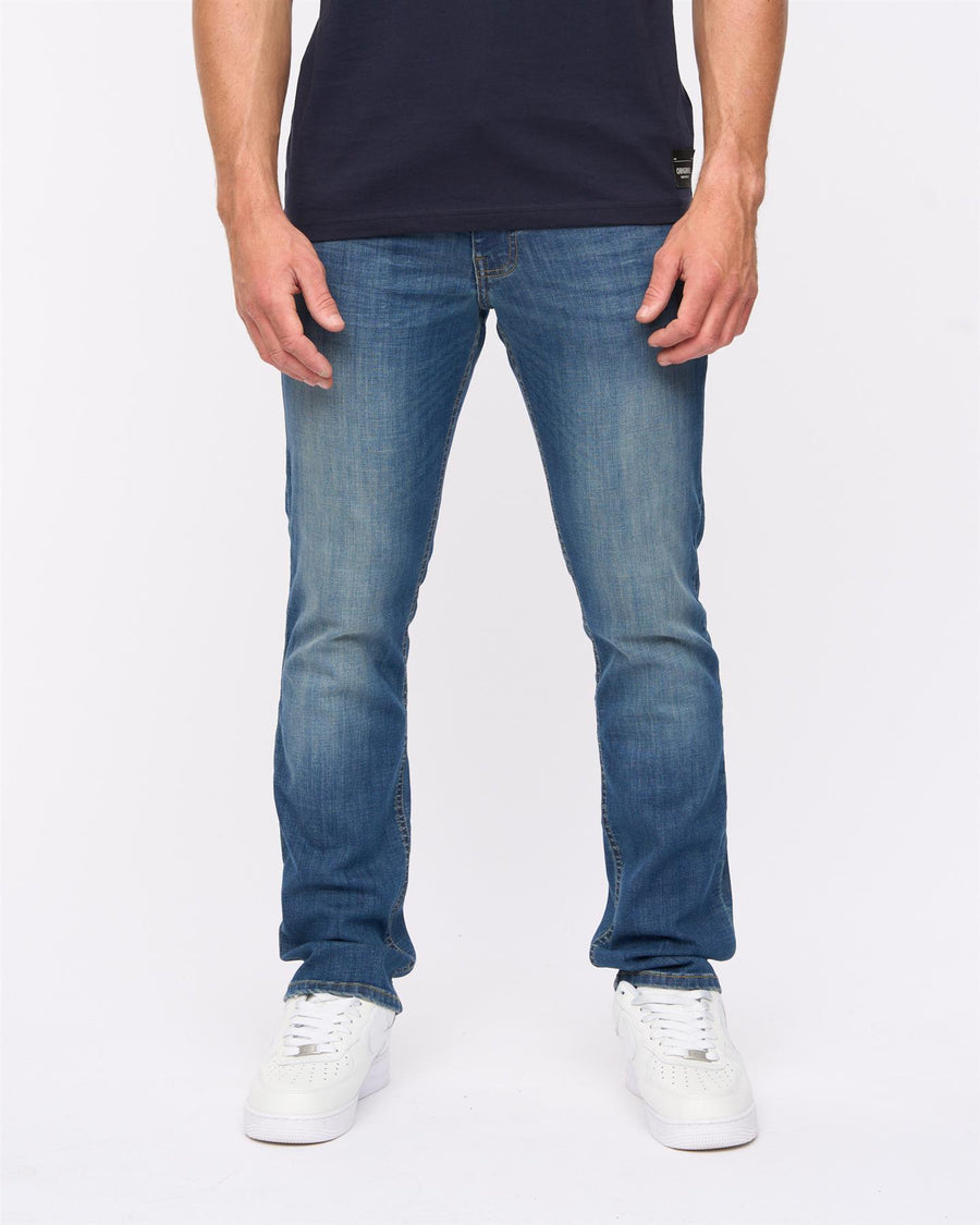Mens Chas Straight Fit Jeans Mid Wash