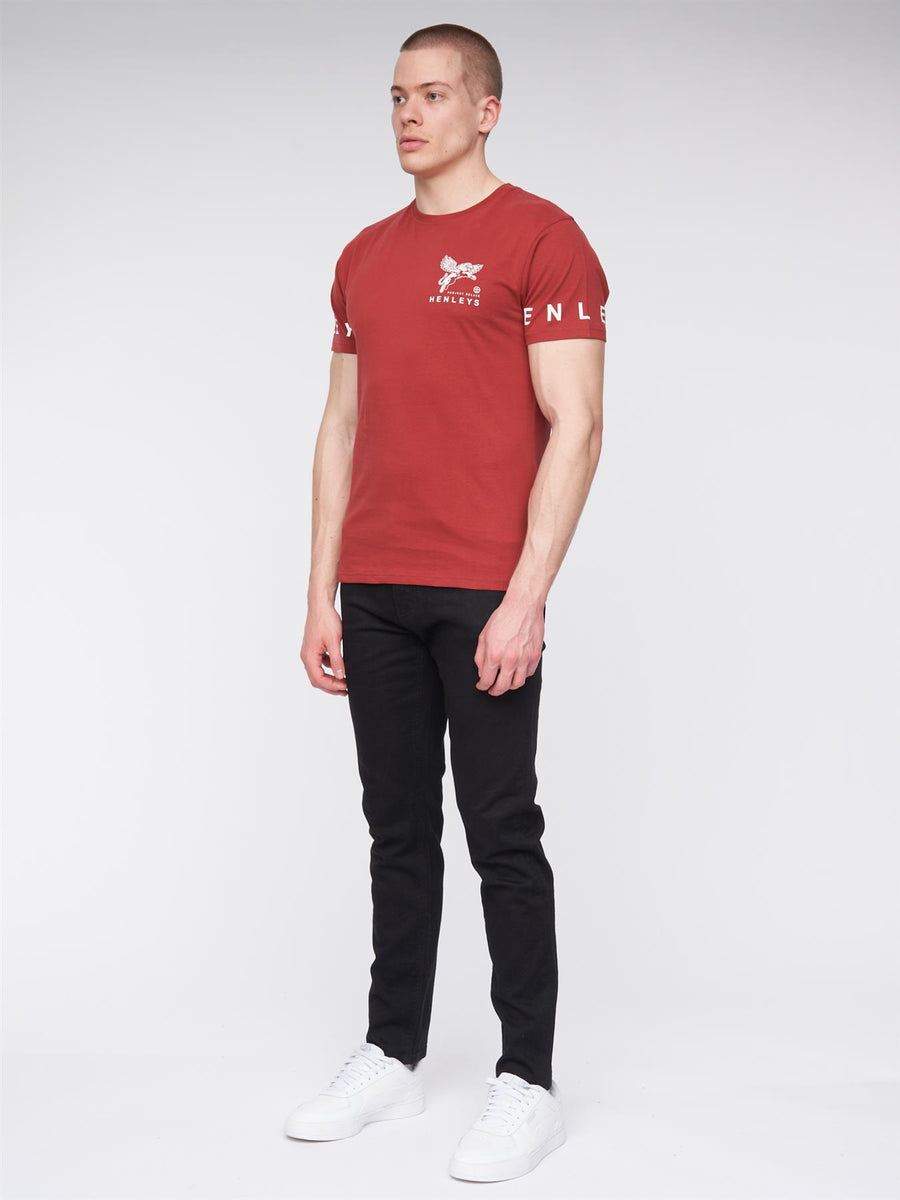 Mens Henflare T-Shirt Deep Red