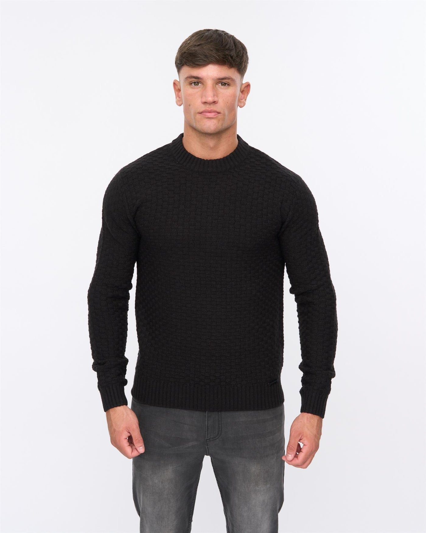 Mens Matera Textured Knit Black