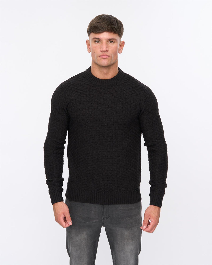 Mens Matera Textured Knit Black