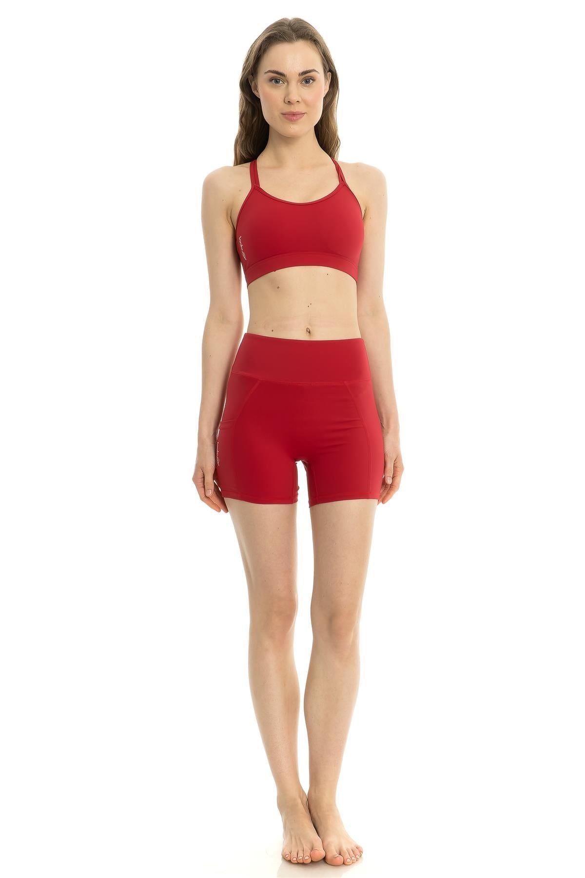 Womens Summer Pocket Shorts Red