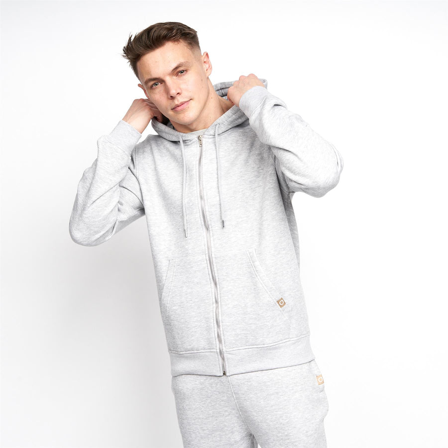 Garret Zip Thru Hoodieight Grey Marl