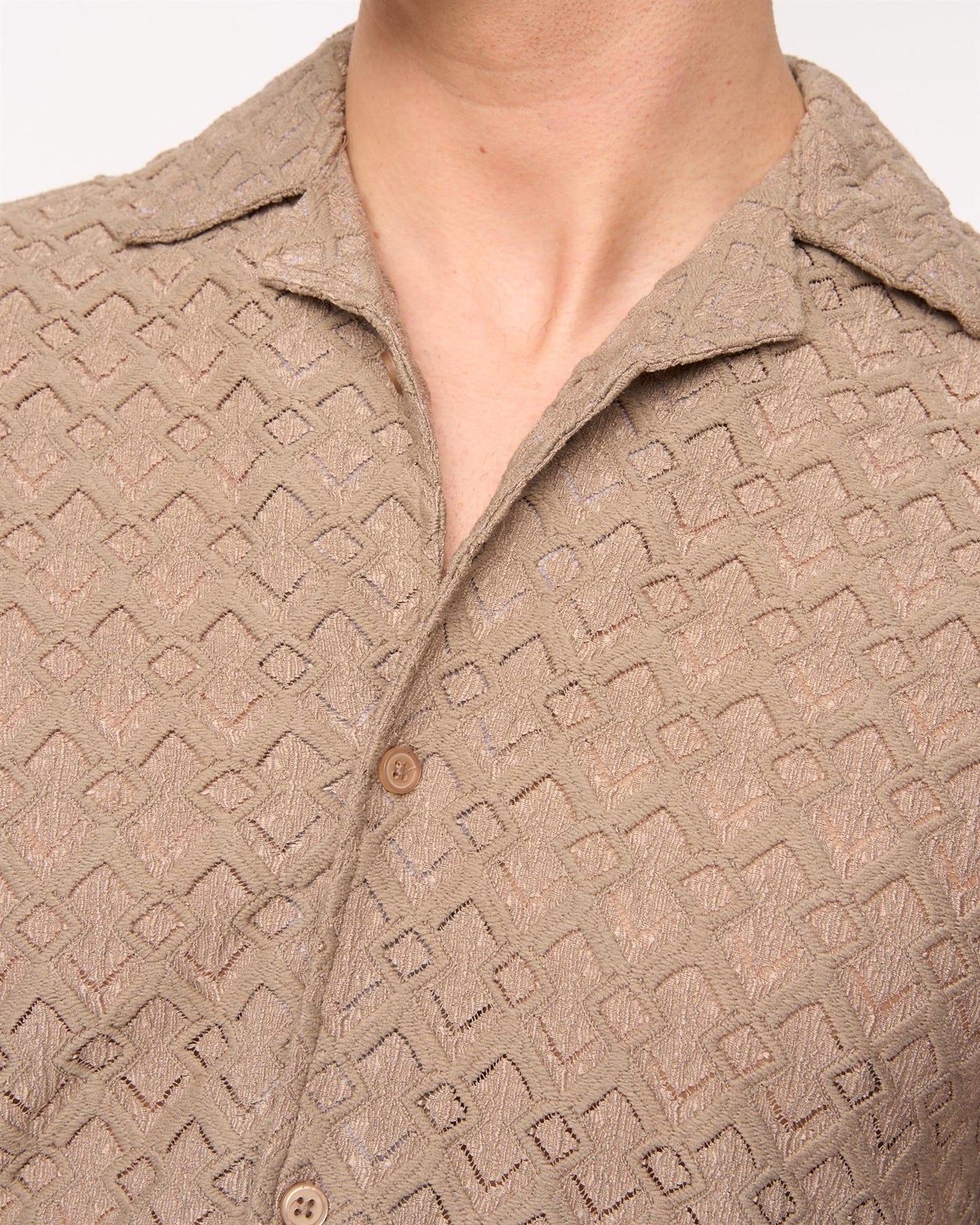 Mens Foxborough Knit Shirt Taupe