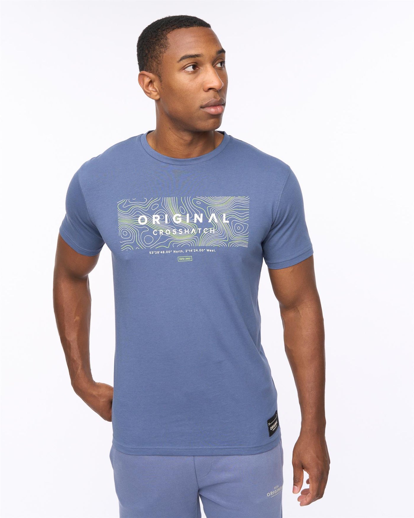 Mens Mappedout T-Shirt & Joggers Set Denim Blue