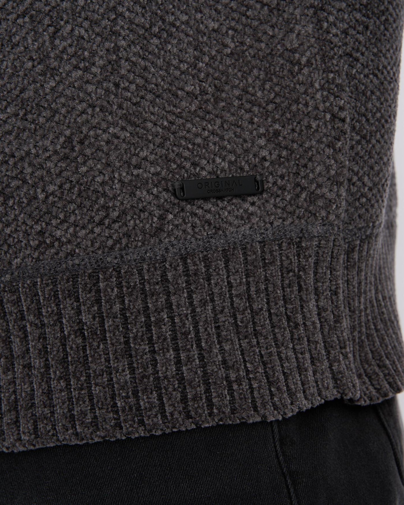 Mens Roundall Chenille Knit Grey Marl