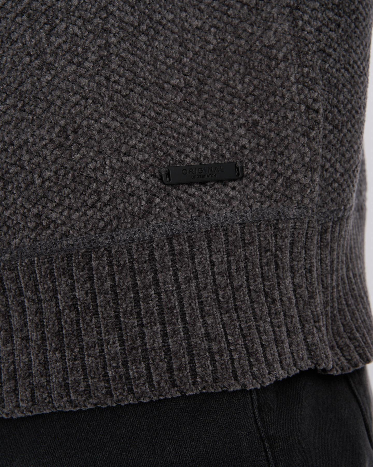 Mens Roundall Chenille Knit Grey Marl