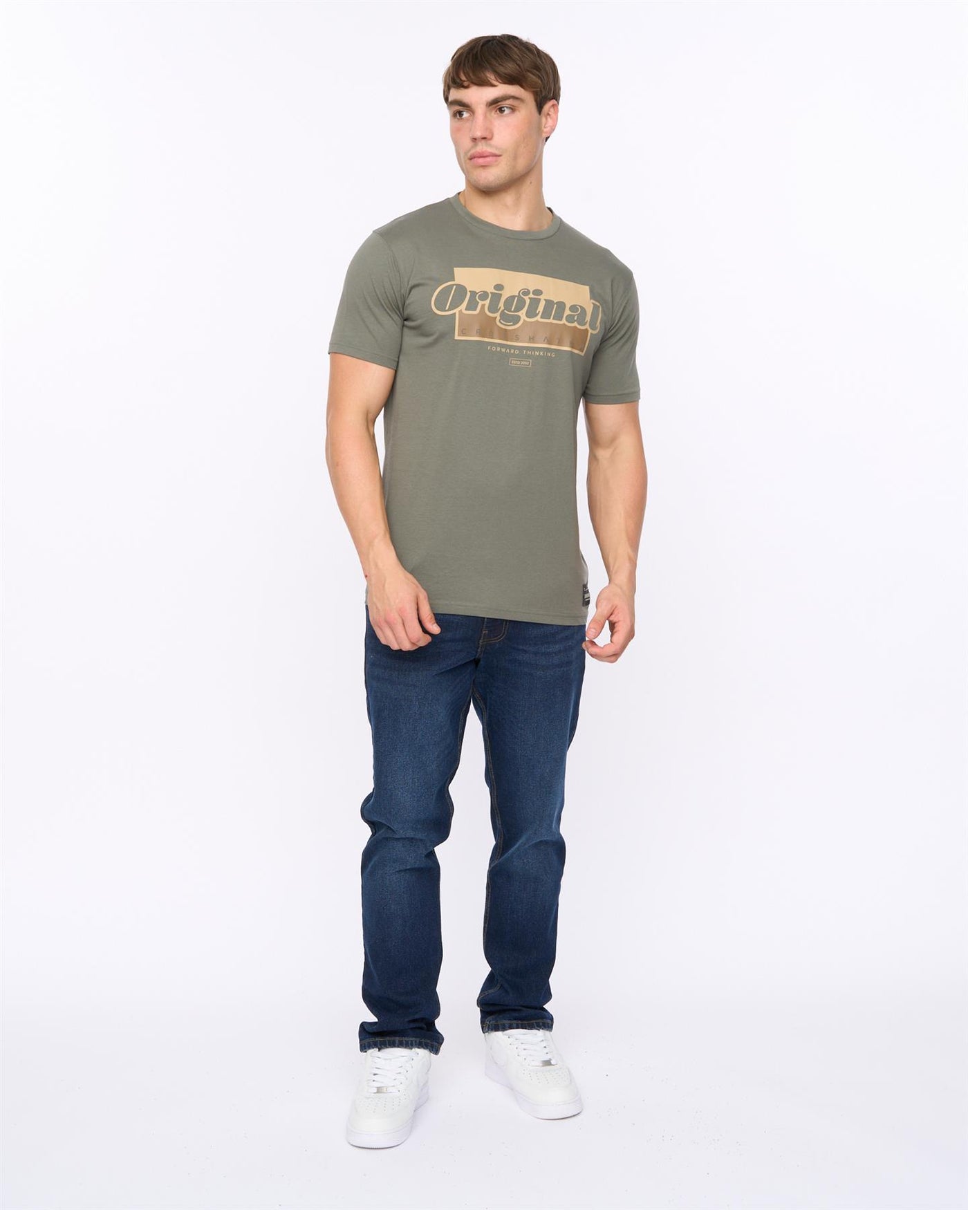 Mens Chevin T-Shirt Olive