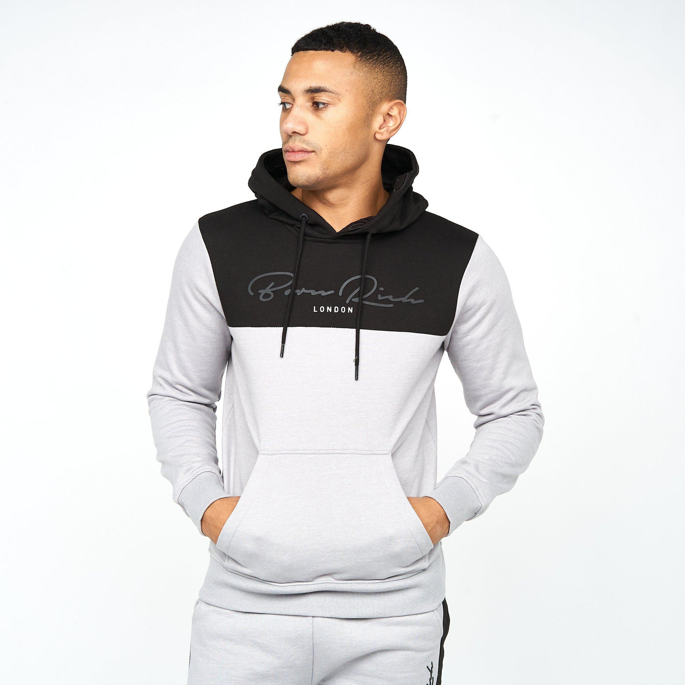 Born Rich Mens Lehmann Hoodie Alloy Marl